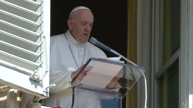 Pope Francis delivers his Angelus address at the Vatican, Sept. 19, 2021. (Screenshot from Vatican News YouTube channel via CNA)