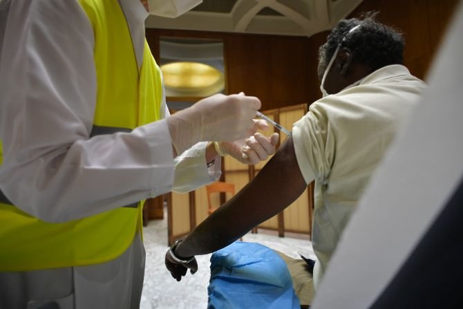 On March 31, 2021, the Vatican vaccinated 100 people staying at homeless shelters in Rome (Vatican Media)
