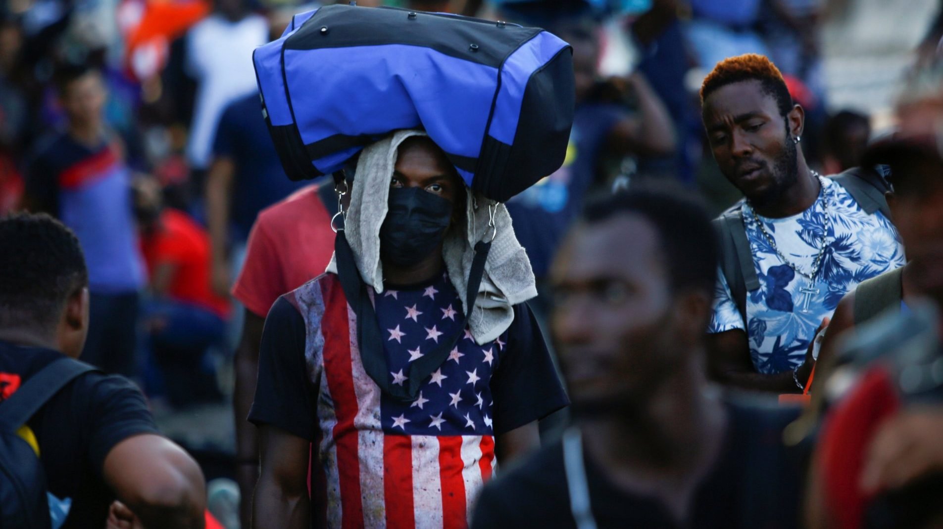 Migrants near Tapachula, Mexico, walk in a caravan heading to the U.S. border Nov. 26, 2021. (Luis Gonzalez/Reuters, via CNS)