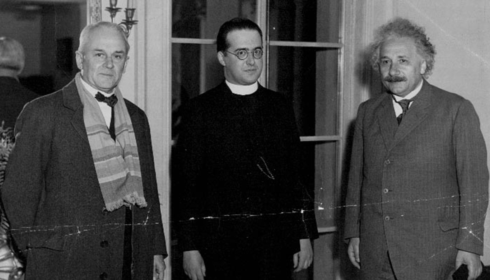 Robert A. Millikan, Father Georges Lemaitre and Albert Einstein at California Institute of Technology, January 1933. (Wikimedia Commons)
