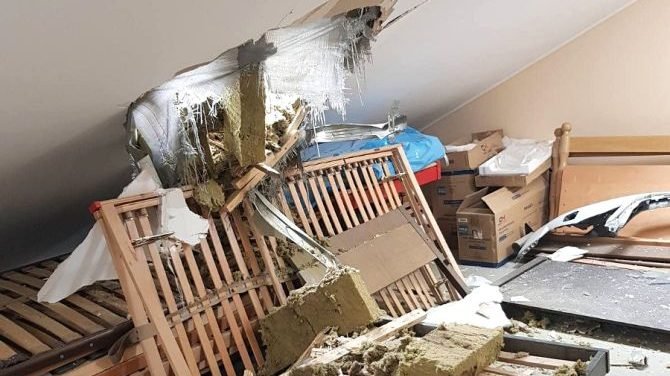 The damaged diocesan chancery in Kharkiv, northeastern Ukraine. (Private archive via CNA)