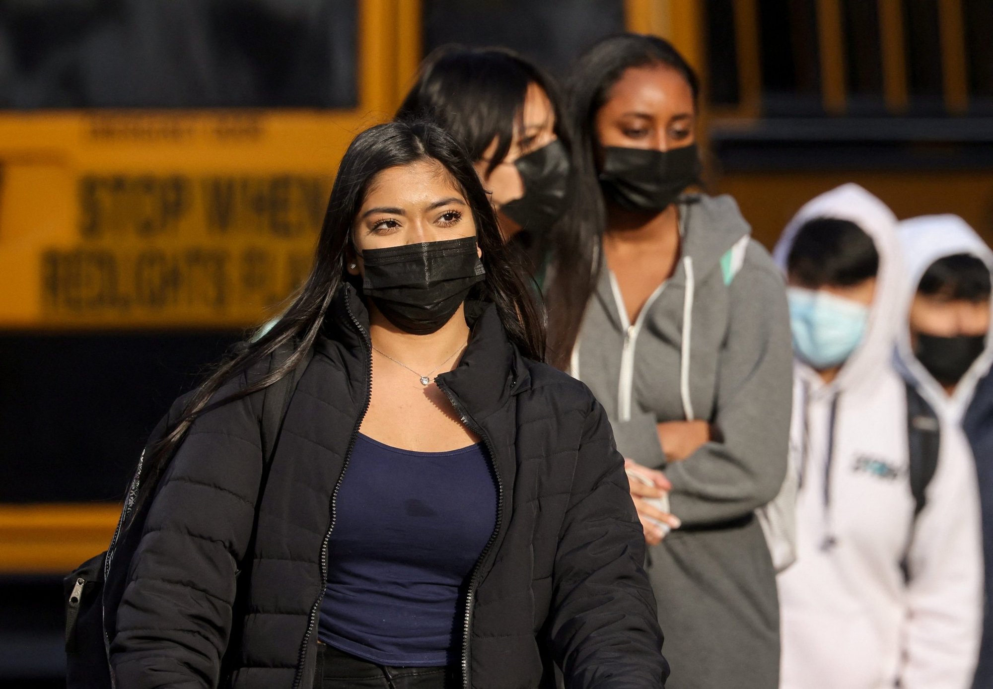 Students are seen in Arlington, Virginia, on Jan. 25. (CNS photo/Evelyn Hockstein, Reuters)