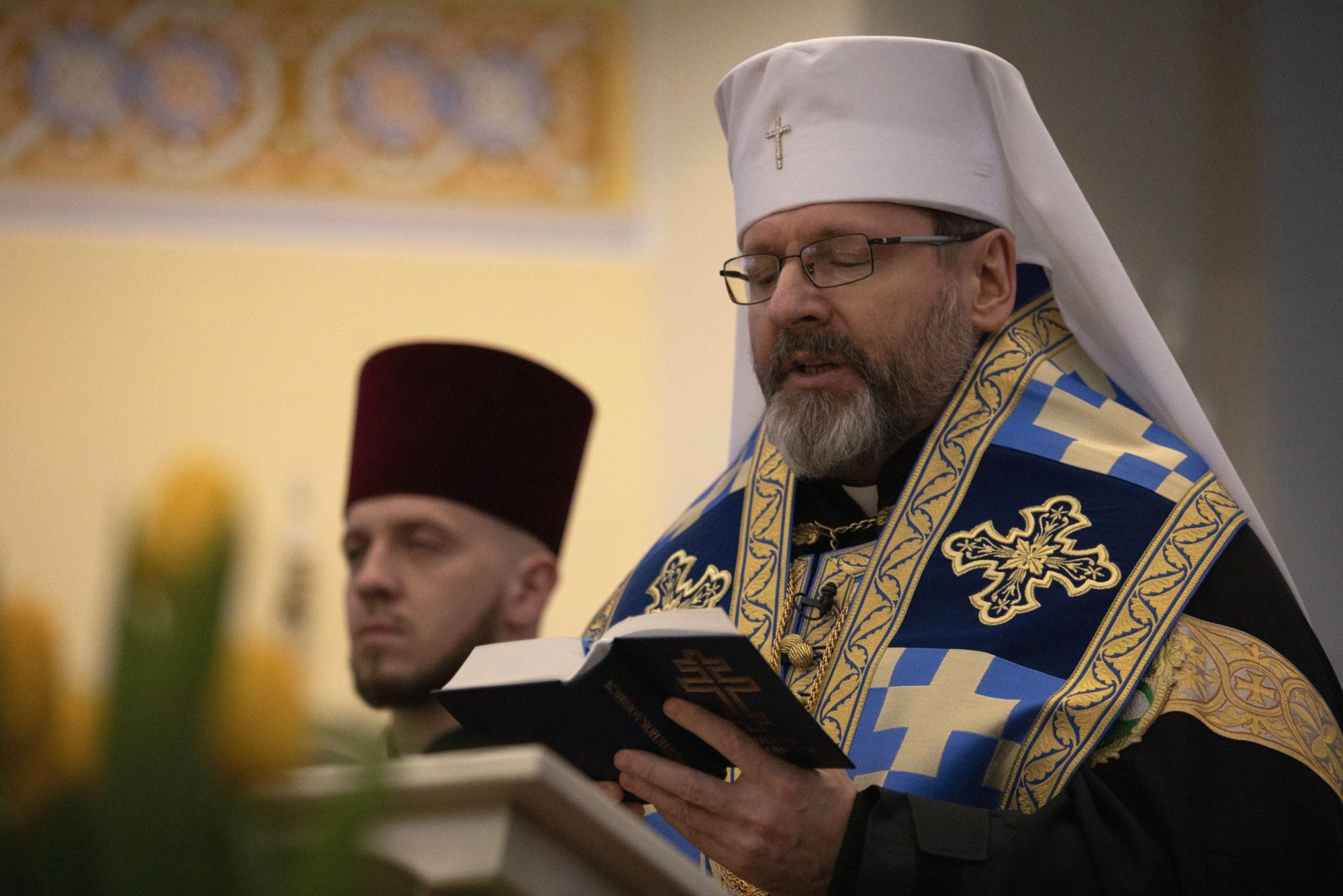 Archbishop Sviatoslav Shevchuk of Kyiv-Halych, major archbishop of the Ukrainian Catholic Church, is pictured in a March 25, 2022, photo. In a video address to members of the Pontifical Council for Promoting Christian Unity May 6, the archbishop said Russia's reasons for attacking Ukraine are nothing more than an excuse to justify its ultimate goal of wiping out the country's people. (CNS photo/Ukrainian Catholic Church)