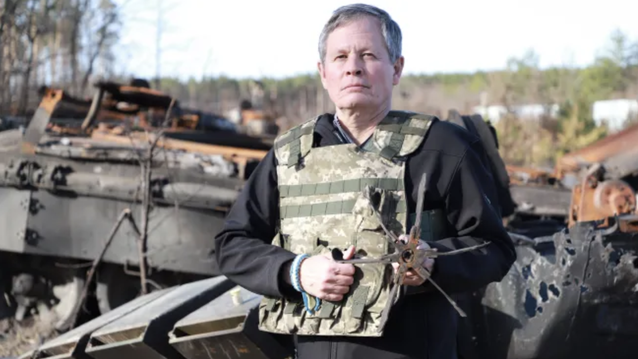 Senator Steve Daines (R-Montana) in Ukraine during Holy Week 2022. (Courtesy of the office of Sen. Steve Daines via CNA)
