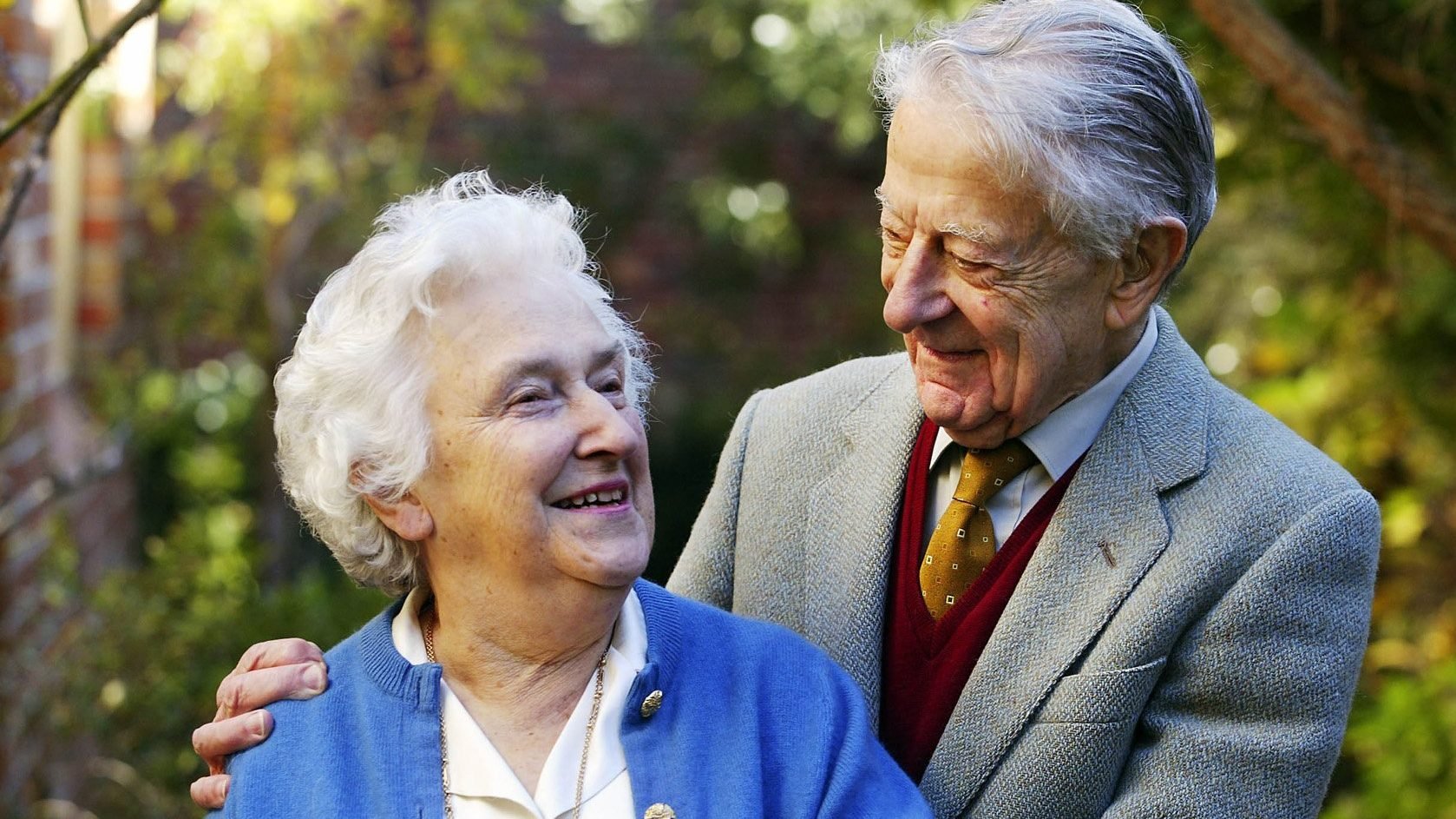 Drs. Evelyn and John Billings are pictured in the garden of their home in Melbourne, Australia, in this 2004 file photo. The couple are being celebrated as potential saints by those in the medical profession who worked with them as well as families who benefited from their innovative ovulation method, now taught in more than 40 countries around the world. (CNS photo/Peter Casamento)
