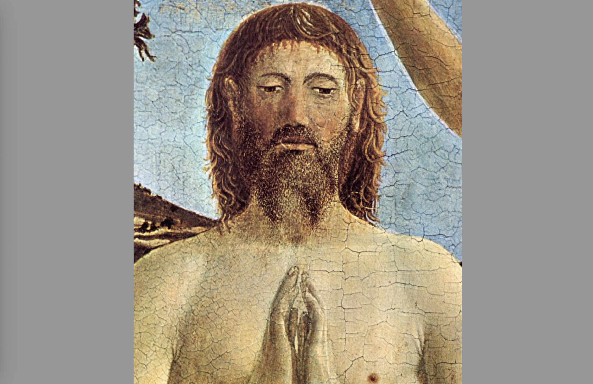 “Baptism of Christ (Detail),” by Piero della Francesca, 1415-1492, Italian. (Wikimedia Commons)