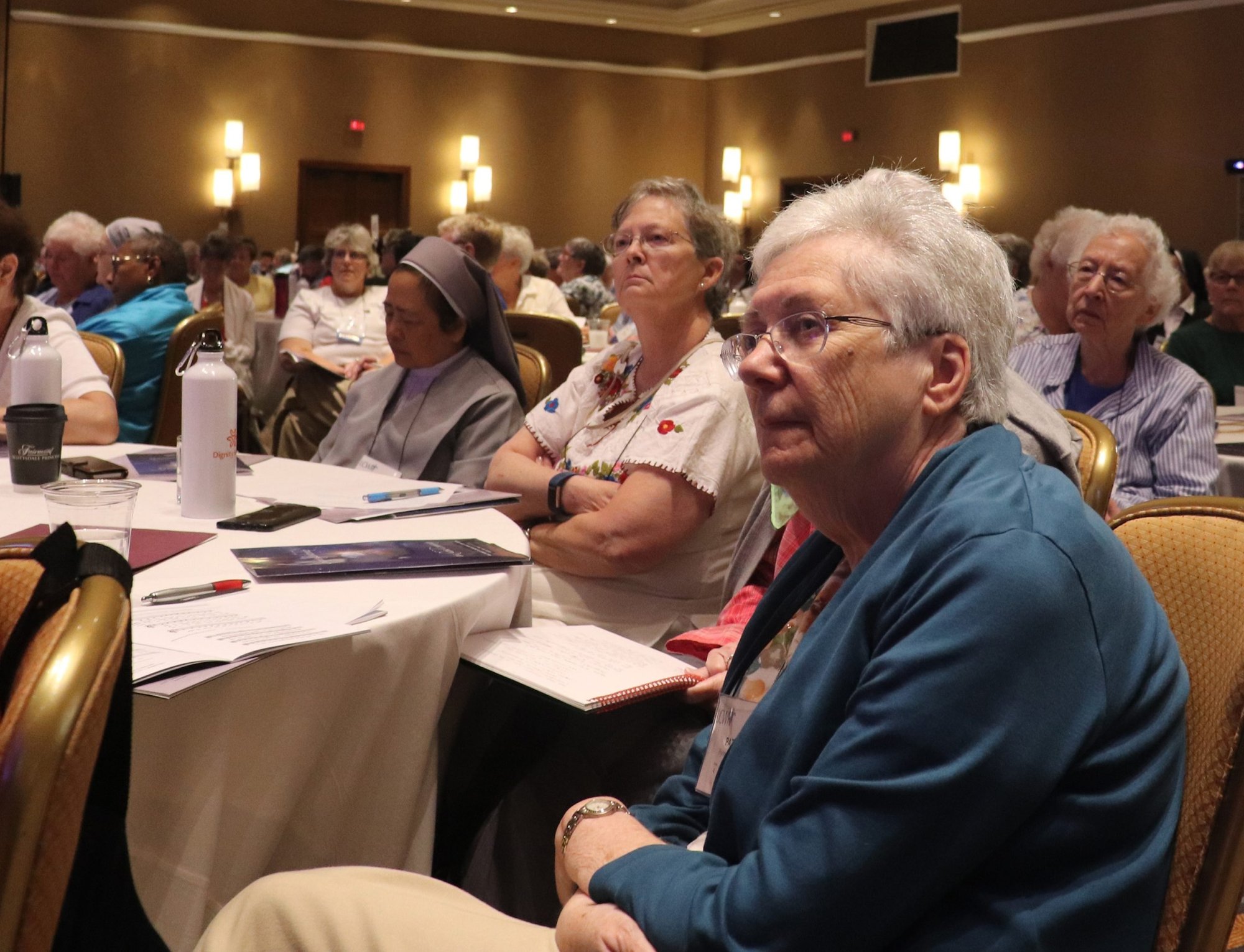 Attendees look on Aug. 14, 2019, during the Leadership Conference of Women Religious Assembly in Scottsdale, Ariz. (CNS photo/ Dan Stockman, Global Sisters Report)