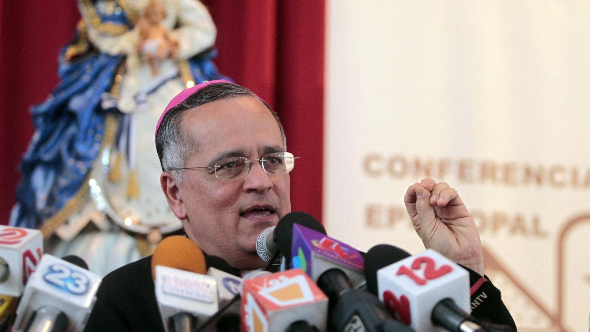 Auxiliary Bishop Silvio José Báez of Managua, Nicaragua, is pictured addressing the media in this 2013 file photo. (CNS photo/Oswaldo Rivas, Reuters)