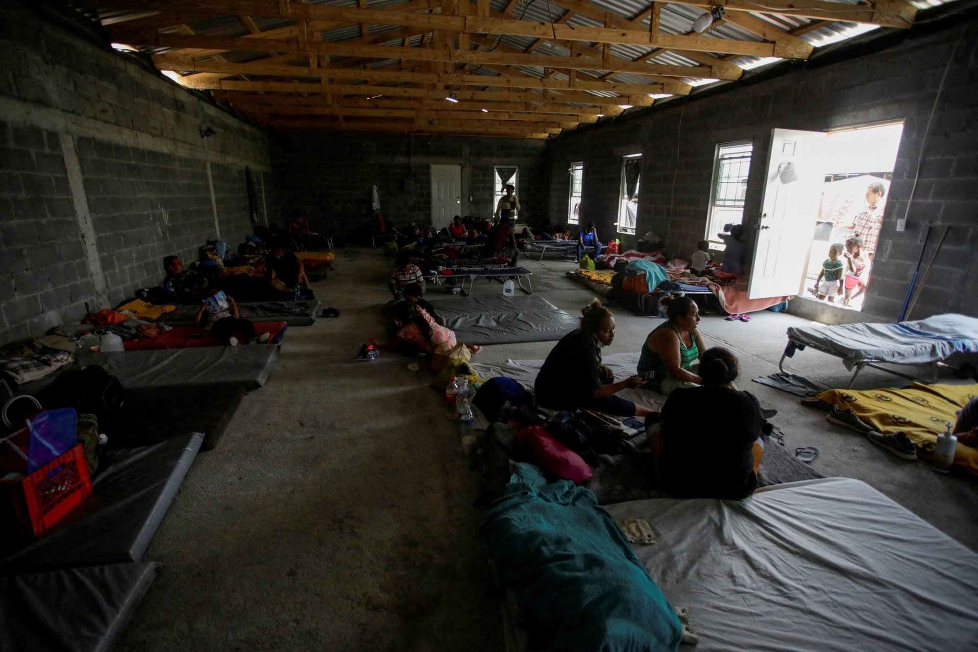 U.S. asylum-seekers in Reynosa, Mexico, wait at the Senda de Vida shelter for legal assistance May 23, 2022. (CNS photo/Daniel Becerril, Reuters)