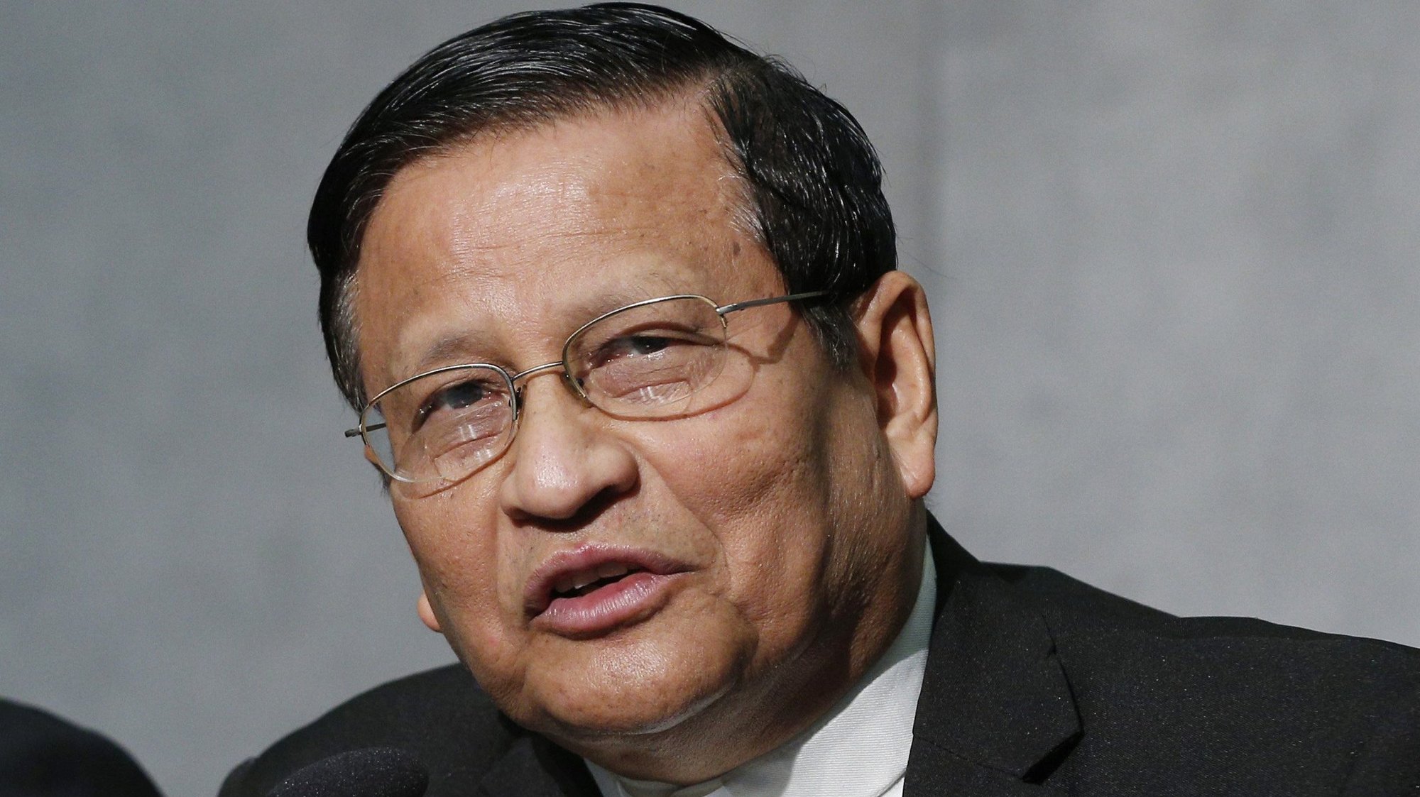 Cardinal Charles Bo of Yangon, Myanmar, speaks at a briefing to discuss the Synod of Bishops on young people, the faith and vocational discernment at the Vatican in this Oct. 23, 2018, file photo. Opening the golden jubilee of the Federation of Asian Bishops' Conferences Aug. 22, 2022, Cardinal Bo said the Catholic Church in Asia stands at the crossroads of history. (CNS photo/Paul Haring)