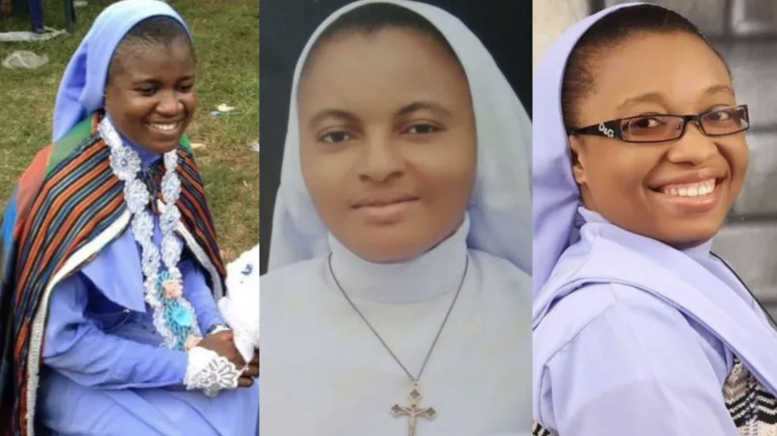 Sr. Johannes Nwodo (R), Sr. Christabel Echemazu (L), Sr. Liberata Mbamalu (C), and Sr. Benita Agu, freed from captivity in Nigeria's Imo State, Aug. 23, 2022. (Courtesy photo via CNA)