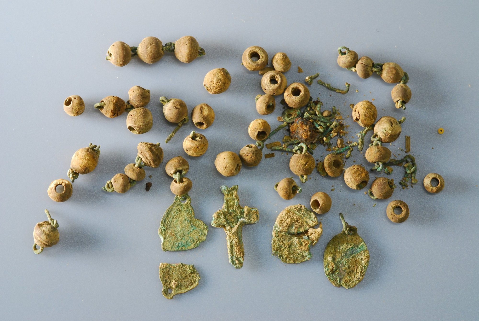 Archaeological digs at Fort Vancouver, Ore., have uncovered a trove of Catholic artifacts, like this rosary, from the earliest days of the church in the Pacific Northwest. (CNS photo/courtesy National Park Service via Catholic Sentinel)
