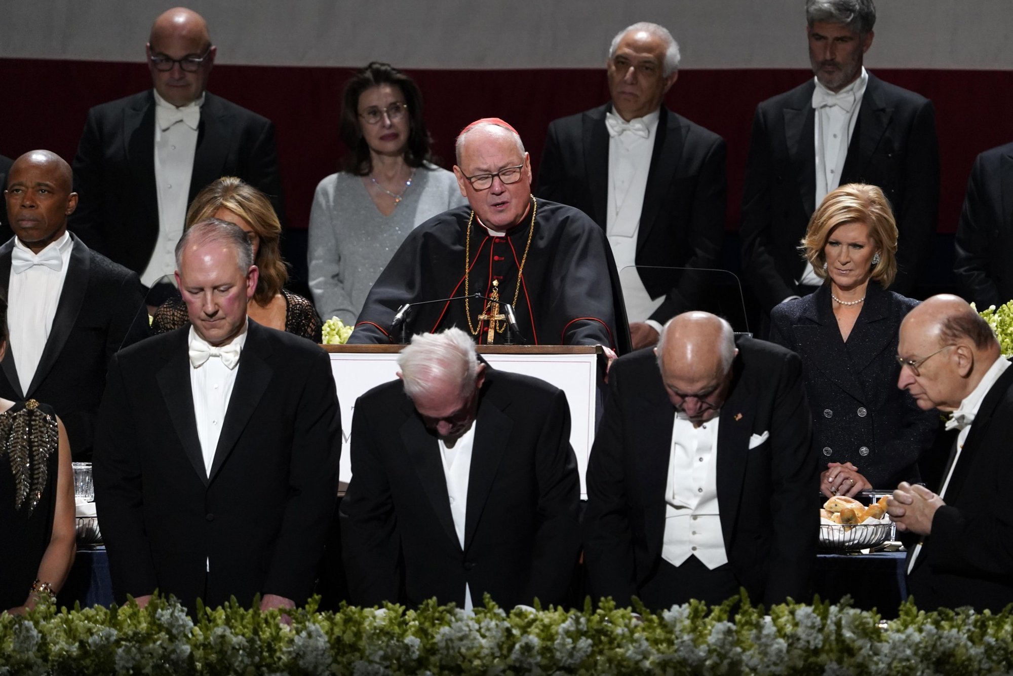 New York Cardinal Timothy M. Dolan gives the invocation during the 77th annual Alfred E. Smith Memorial Foundation Dinner at the Park Avenue Armory in New York City Oct. 20, 2022. (CNS photo/Gregory A. Shemitz)