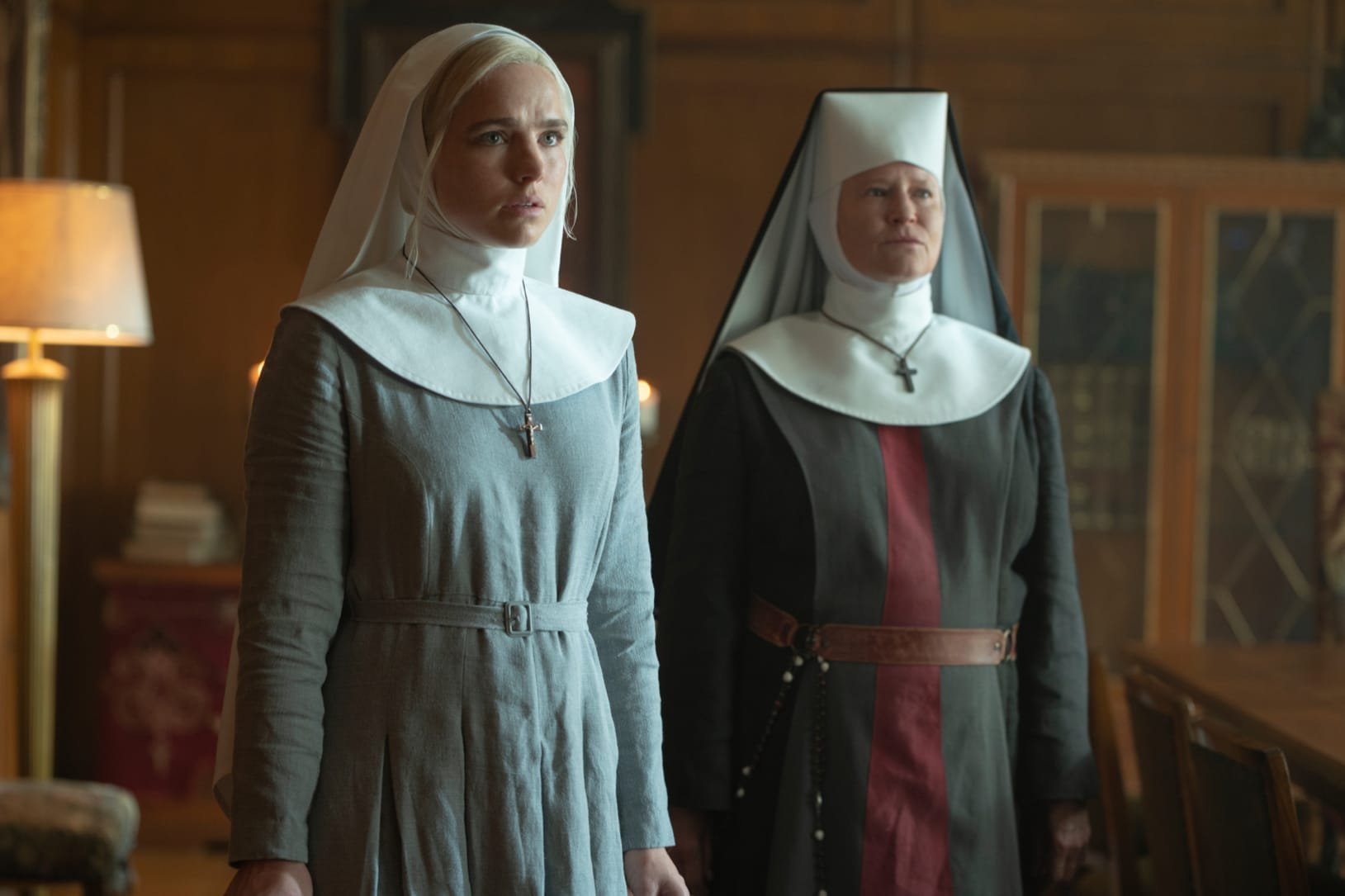 Jacqueline Byers and Lisa Palfrey in "Prey for the Devil." (Lionsgate)