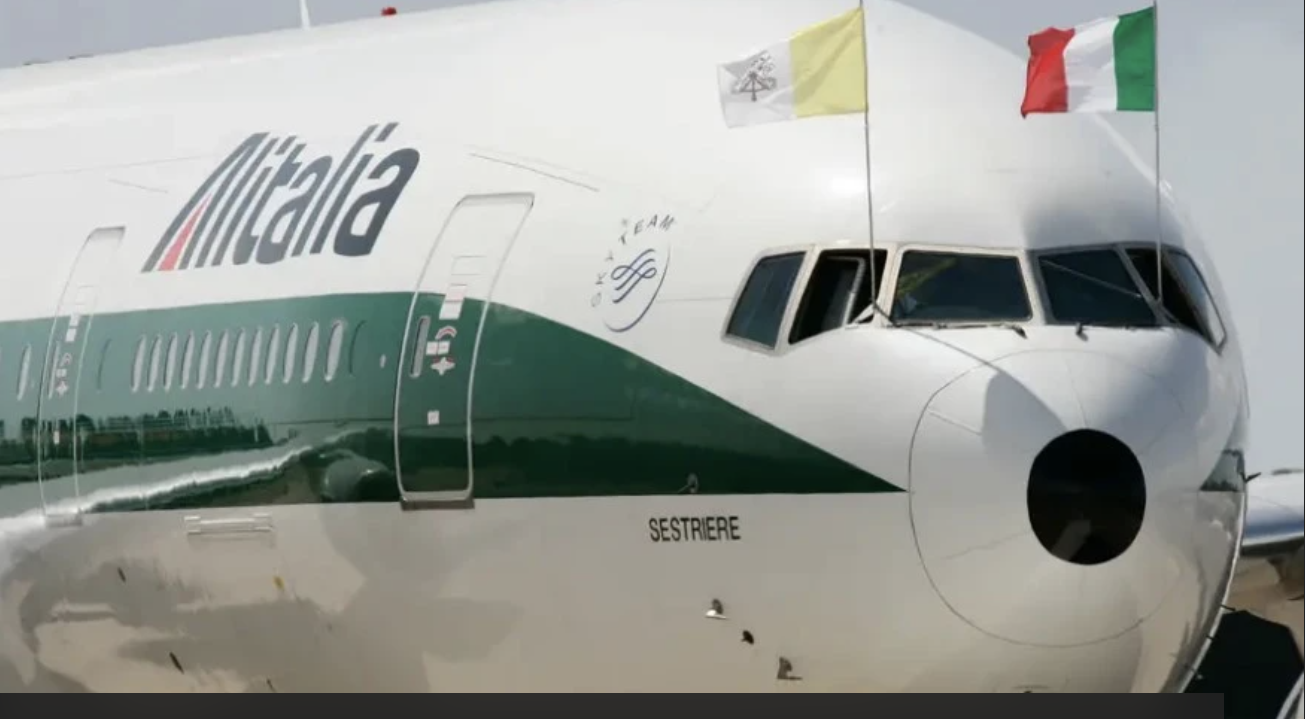 An Alitalia plane chartered by the Pope. (Plinio Lepri/AP via Crux)