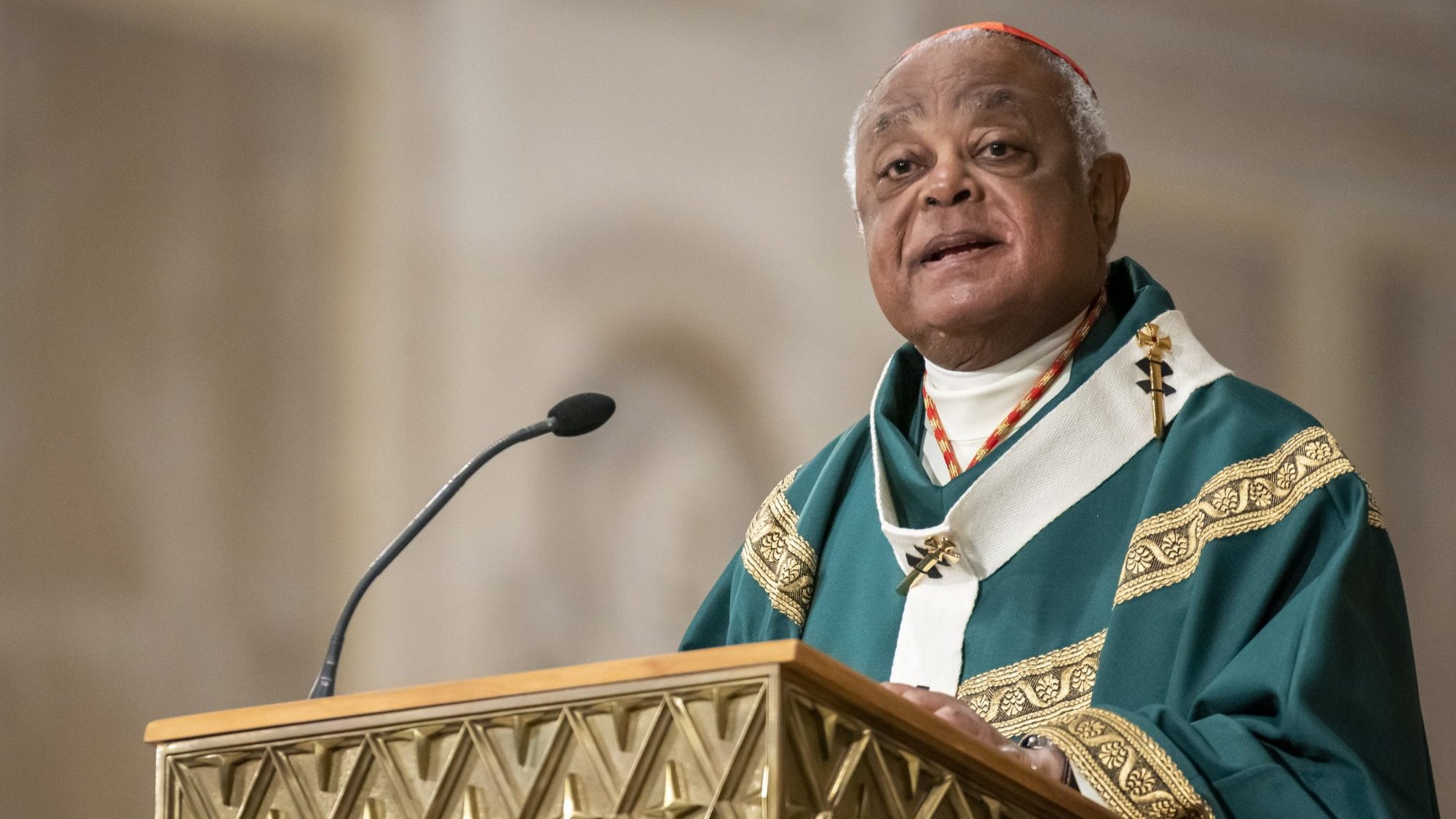 Washington Cardinal Wilton D. Gregory, pictured at a Sept. 12, 2021, Mass at the Basilica of the National Shrine of the Immaculate Conception in Washington. (CNS photo/Matthew Barrick, Basilica of the National Shrine of the Immaculate Conception)