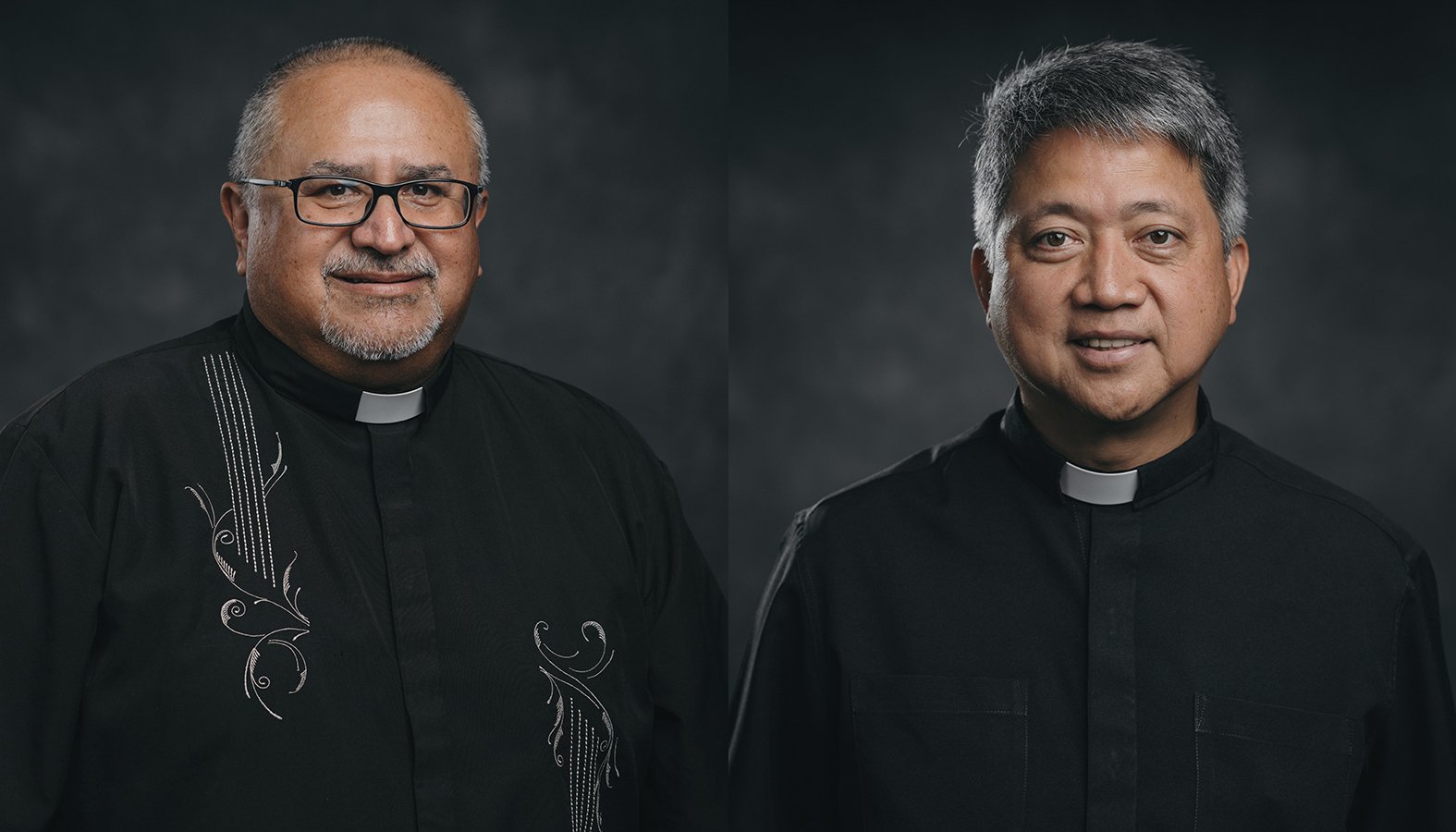 Father Jim Anguiano (left) has been appointed the new Vicar General/Moderator of the Curia for the Archdiocese of Los Angeles. Father Joel Henson (right) has been appointed Vicar for Clergy. (ADLA)