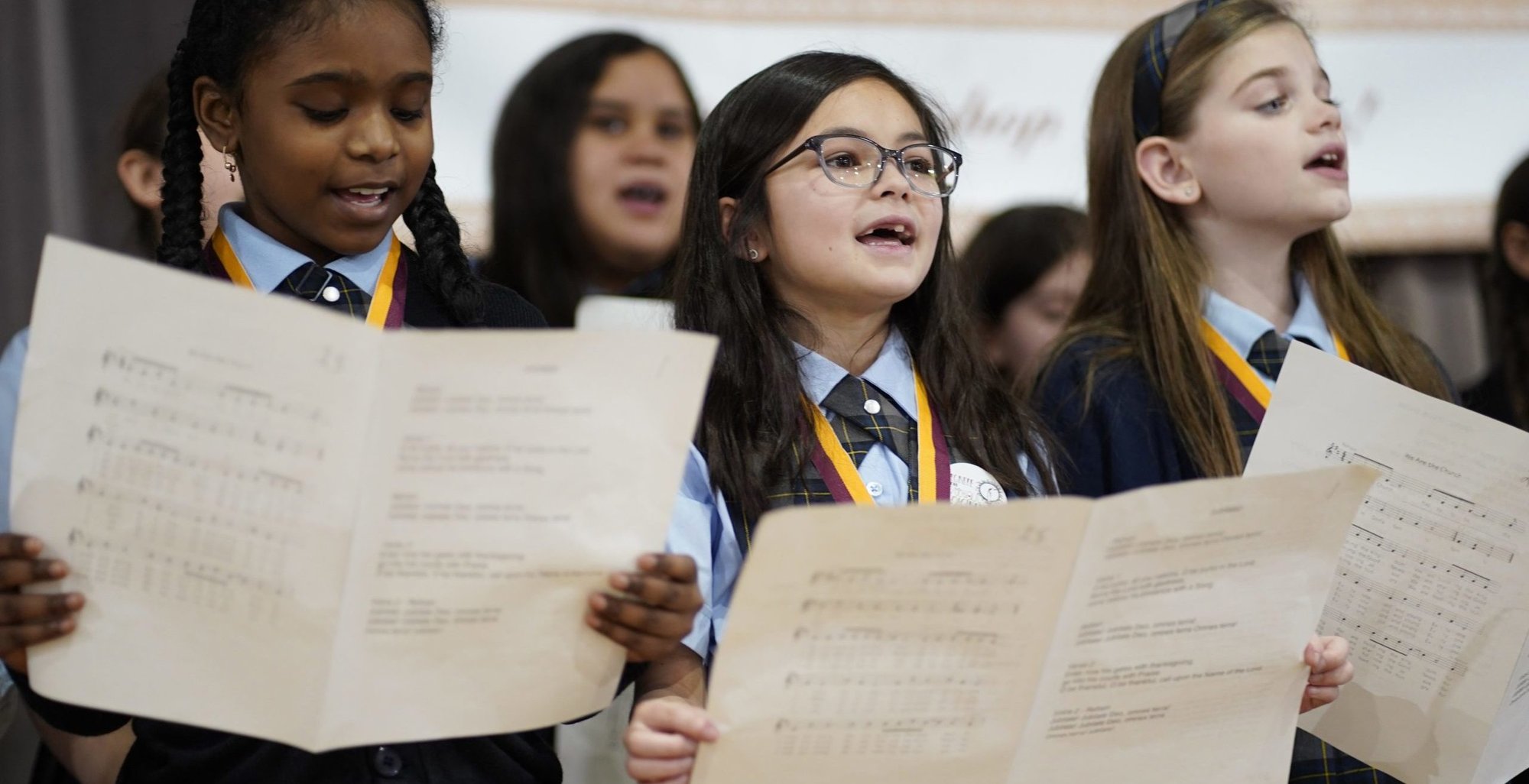 Members of the Select Youth Choir sing during a Catholic Schools Week event at St. Helen Catholic Academy in the Howard Beach section of Queens, N.Y., Jan. 30, 2023. (OSV News/Gregory A. Shemitz)