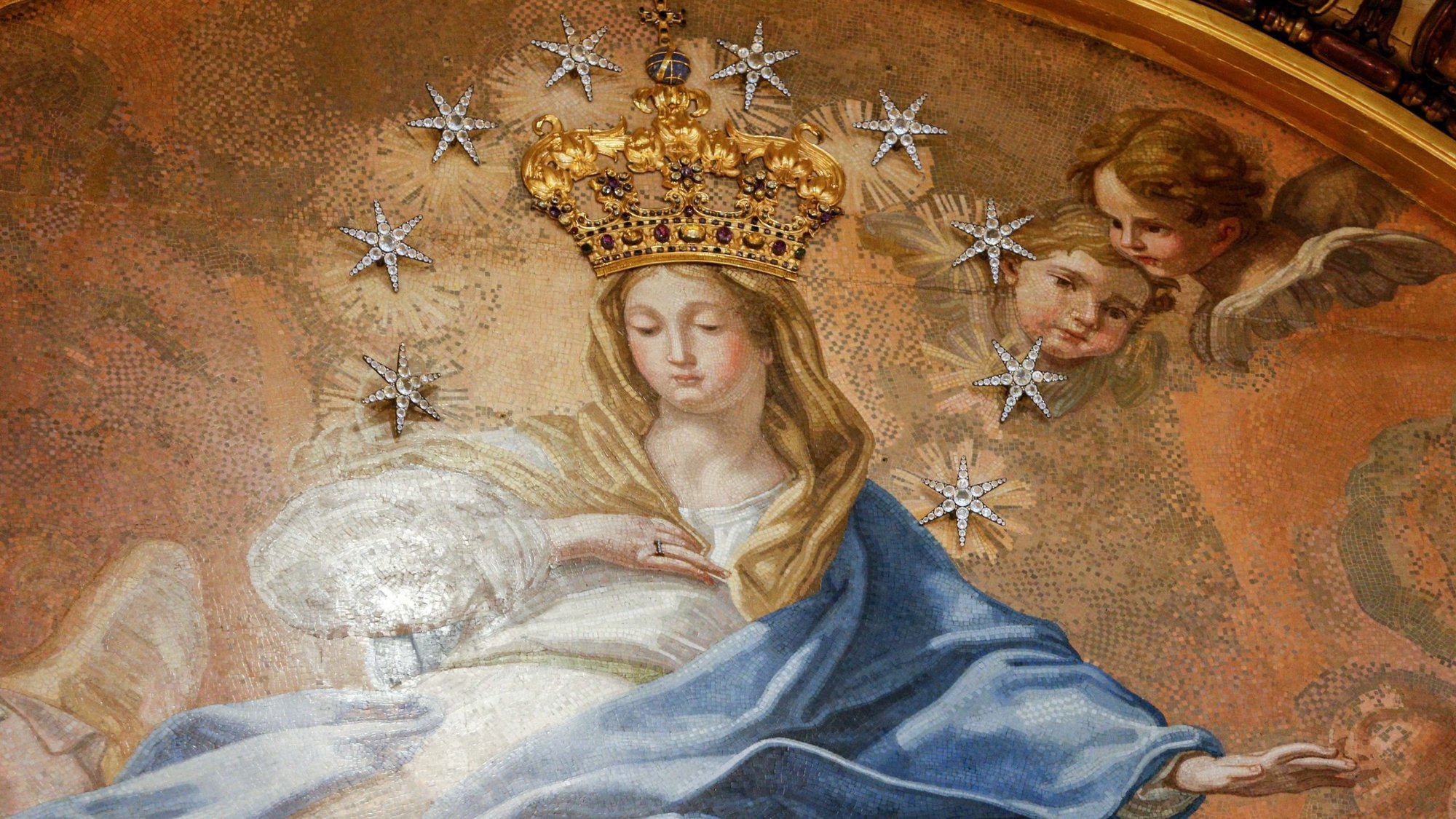 An image of the Immaculate Conception depicting a crowned Mary is seen in the Chapel of the Choir in St. Peter's Basilica at the Vatican May 30, 2023. (CNS photo/Lola Gomez)
