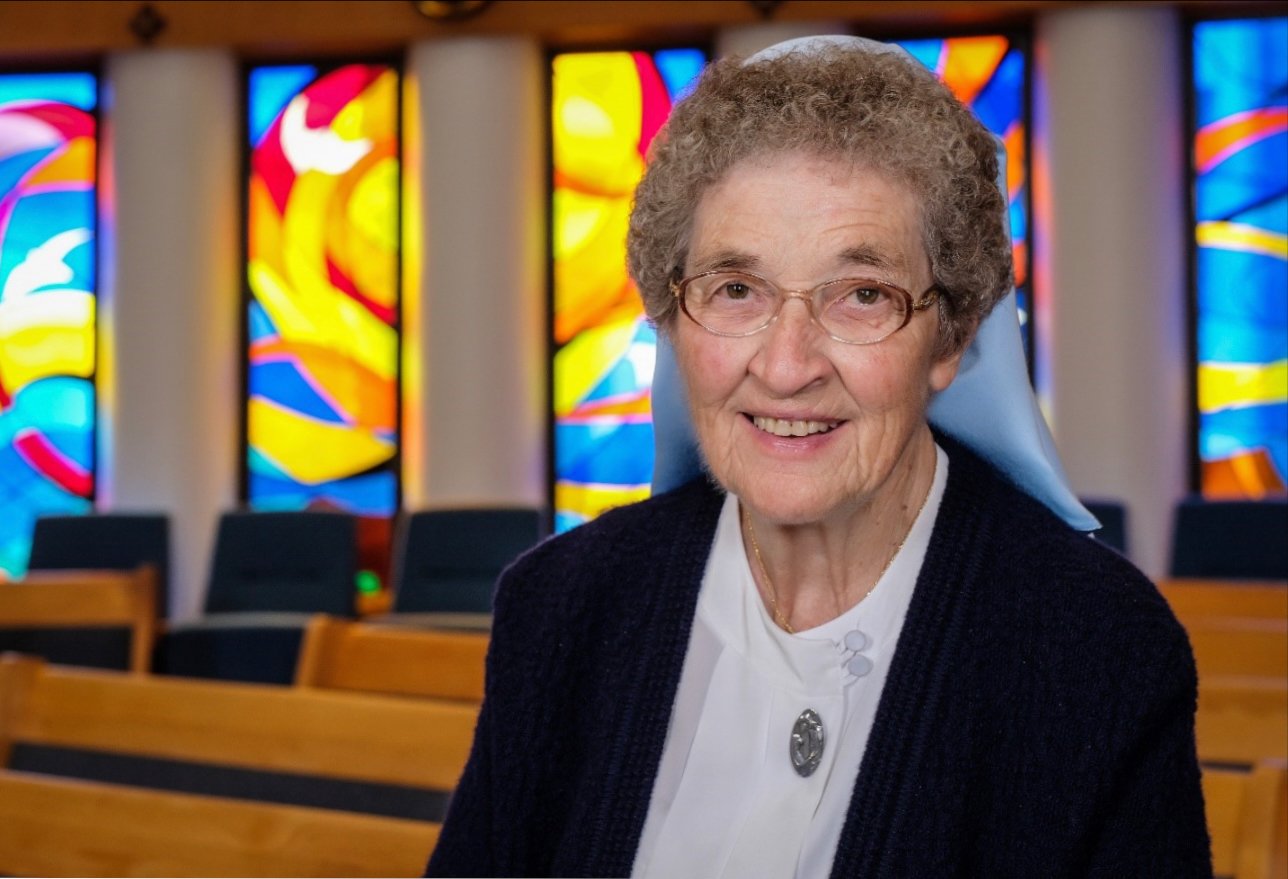 Sister Terrence Landini sits inside the Centofante Family Chapel at Providence Little Company of Mary Medical Center in Torrance. (Providence LCM)