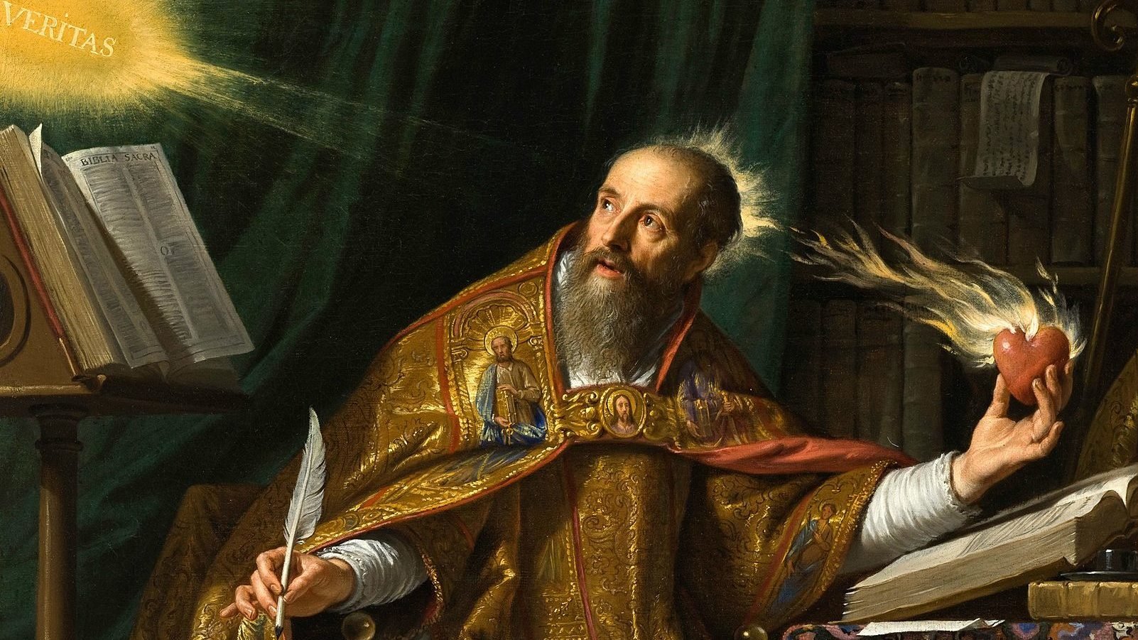 “St. Augustine of Hippo Receiving the Most Sacred Heart of Jesus,” by Phillipe de Champaigne, 1602-1674, French. (Wikimedia Commons)