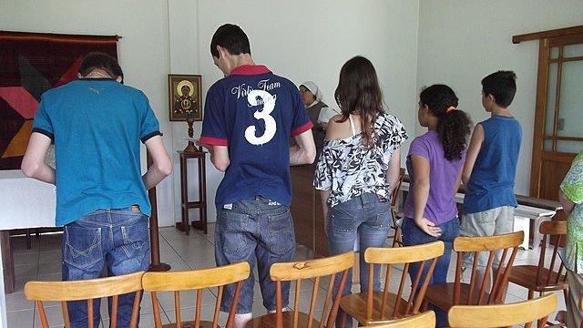 “Teenagers Praying the Liturgy of the Hours.” (Wikimedia Commons)