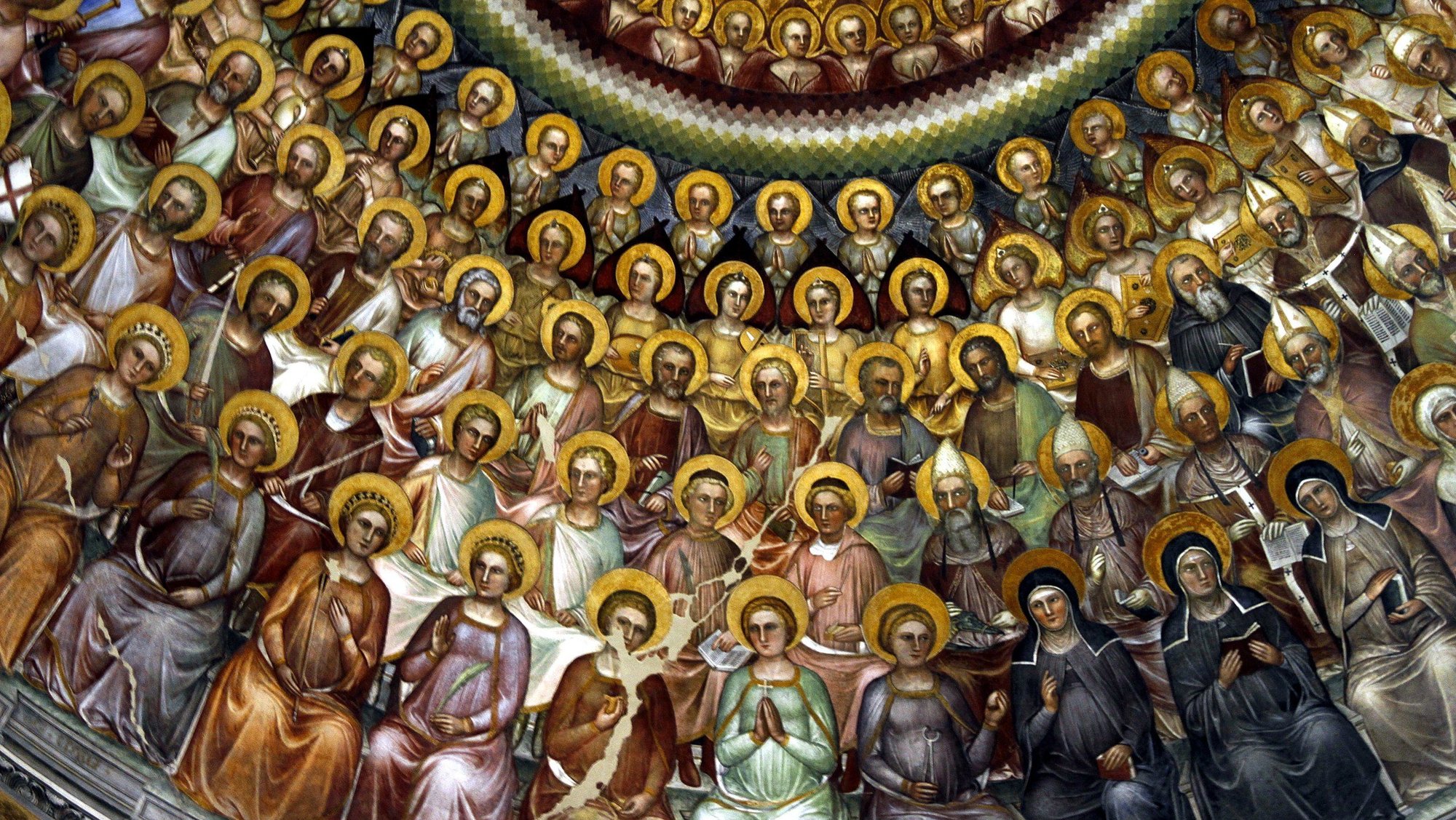 “Communion of Saints,” a baptistery on the Piazza del Duomo next to the cathedral in Padua, Italy, by Giusto de’ Menabuoi, 1320-1391. (Photo by José Luiz Bernardes Ribeiro, Wikimedia Commons)