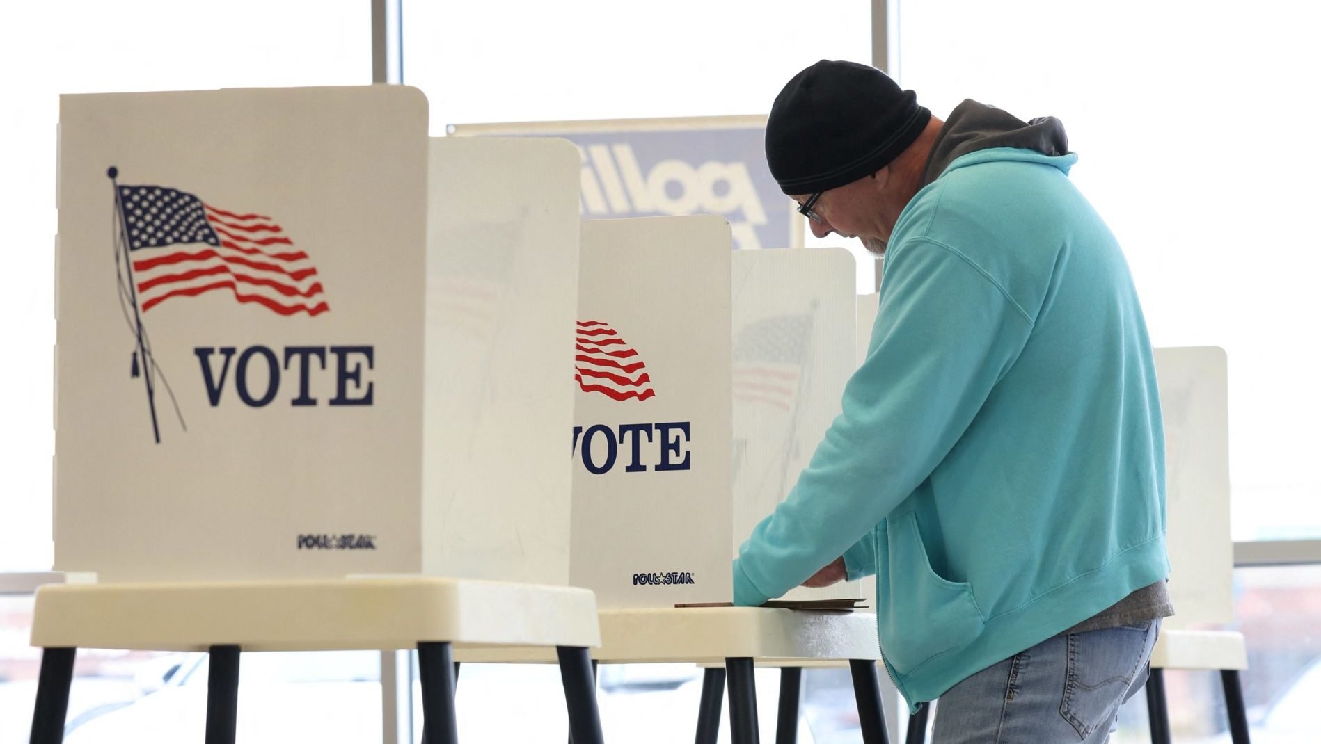 A man casts his ballot at a polling station in Omaha, Neb., during the U.S. presidential election, on Election Day, Nov. 5, 2024. Voters in Nebraska, Colorado, and Kentucky rejected school choice initiatives at the ballot box in the general election. (OSV News photo/Scott Morgan, Reuters)