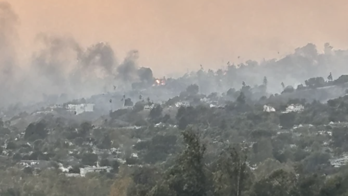 A view of the November 2024 Mountain Fire taken from Padre Serra Parish in Ventura County, California. (Courtesy of Teresa Runyon via CNA)