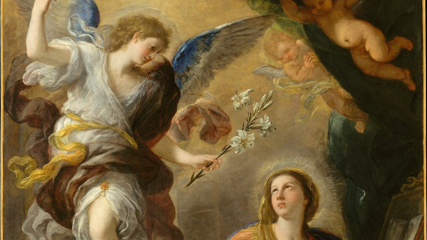 “The Annunciation,” by Luca Giordano, -1705, Italian. (Wikimedia Commons)
