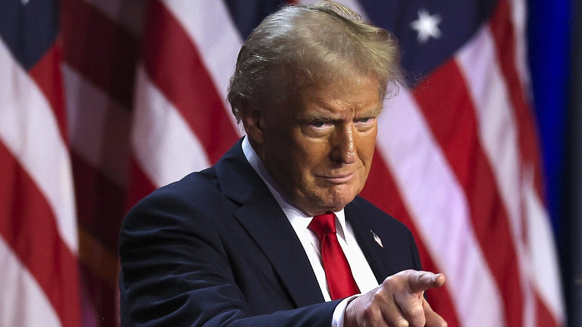 Republican President-elect Donald Trump gestures while addressing supporters during a rally at the Palm Beach County Convention Center in West Palm Beach, Fla., Nov. 6, 2024. (OSV News/Carlos Barria, Reuters)