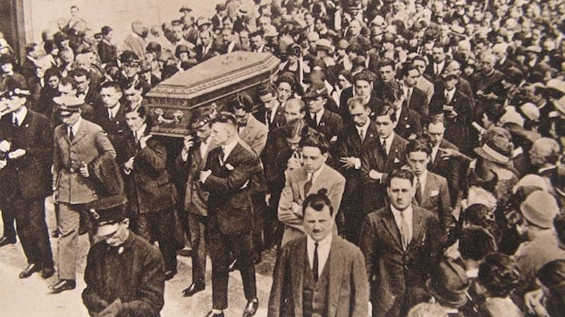 Hundreds followed Blessed Pier Giorgio Frassati's coffin through the streets of Turin the day of his funeral, July 5, 1925.