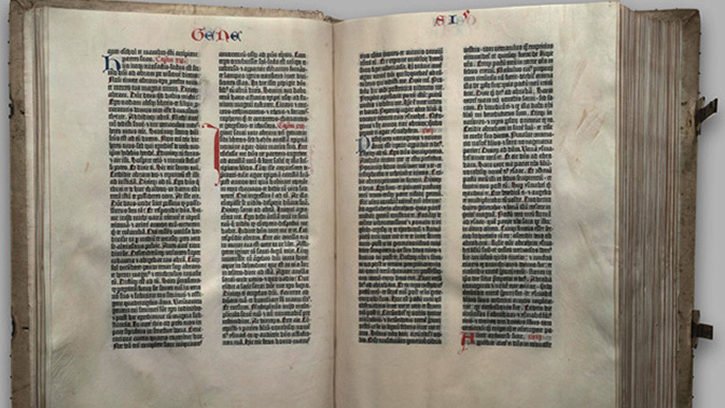 "Biblia latina (Bible in Latin)." Mainz: Johann Gutenberg, 1455. Page 29. (Otto Vollbehr Collection, Rare Book and Special Collections Division, Library of Congress, 01.29.00)