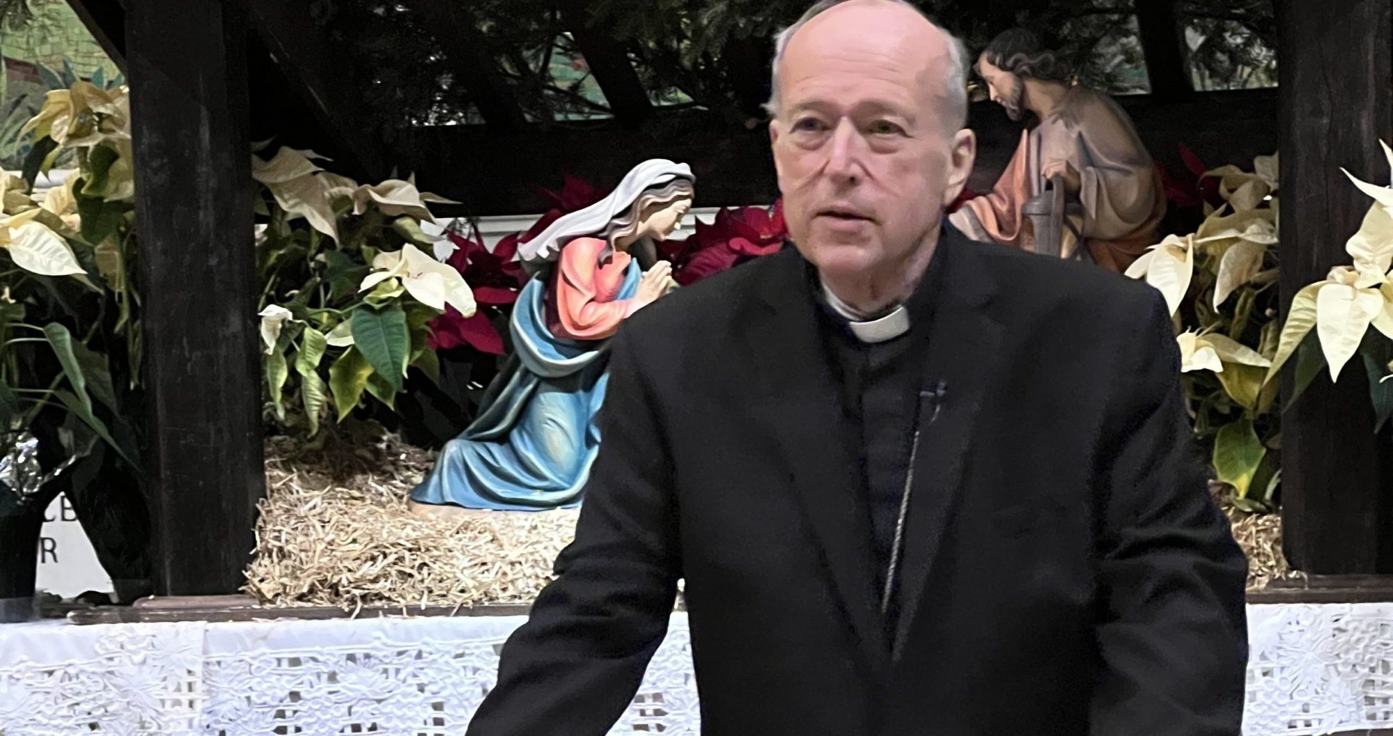Cardinal Robert W. McElroy speaks at a Jan. 6, 2025, news conference at the Cathedral of St. Matthew the Apostle in Washington. That morning, Pope Francis accepted the resignation of Cardinal Wilton D. Gregory, Washington's archbishop since 2019, and named Cardinal McElroy of San Diego as his successor. As required by church law, Cardinal Gregory had submitted his resignation to the pope two years ago after he turned 75 on Dec. 7, 2022. (OSV News photo/Geoffrey Ros, Archdiocese of Washington)