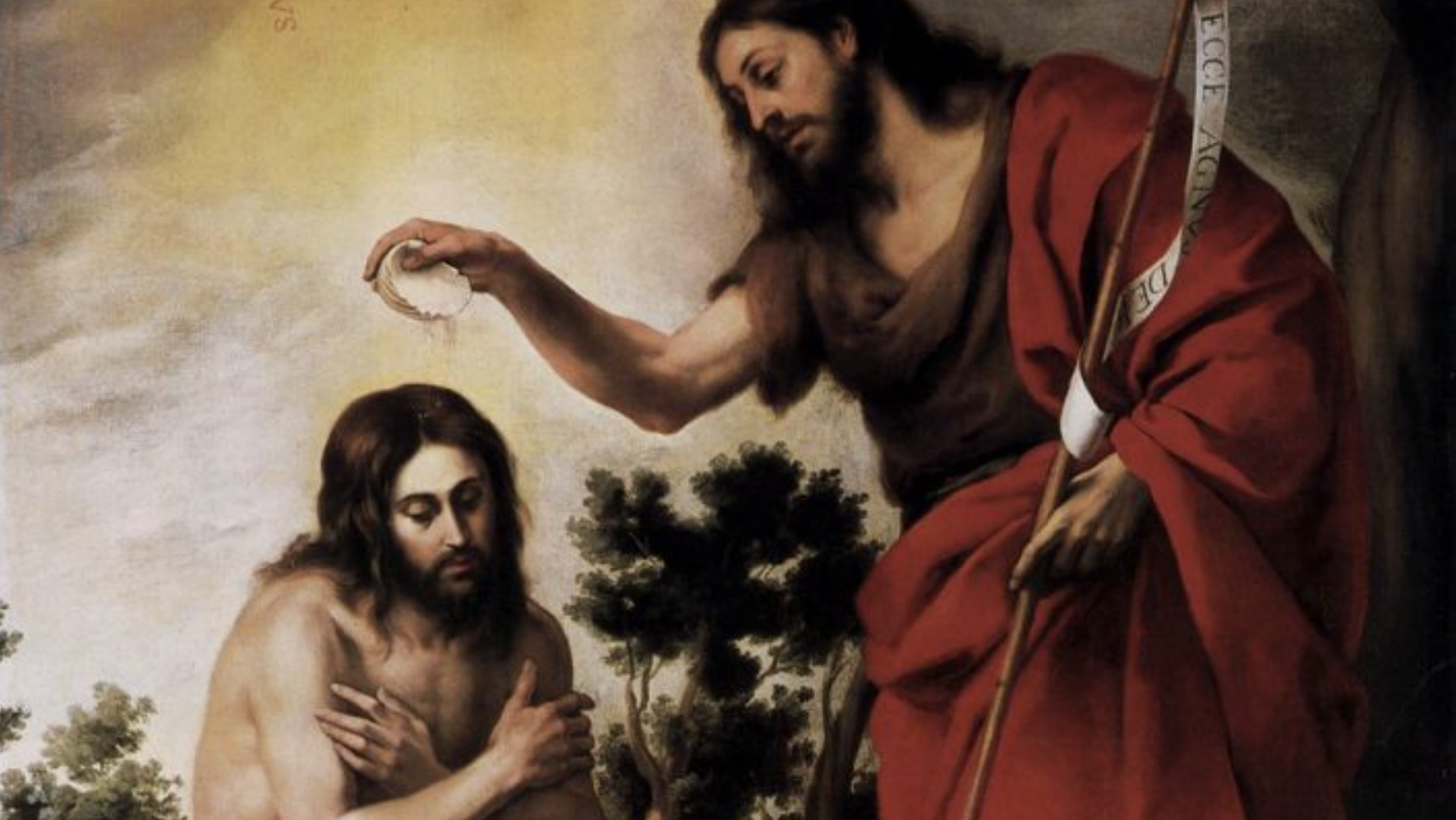 “Baptism of Christ,” by Bartolomé Esteban Perez Murillo, 1617-1682, Spanish. (Wikimedia Commons)