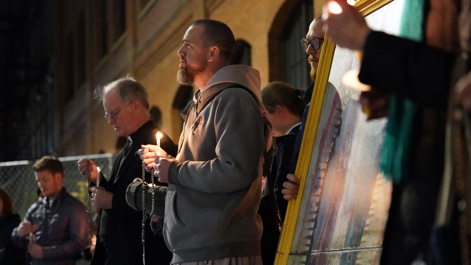 Father Fidelis Moscinski joins fellow pro-life advocates in reciting the rosary across the street from the Planned Parenthood in Manhattan in 2020. (OSV News photo/CNS file, Gregory A. Shemitz)