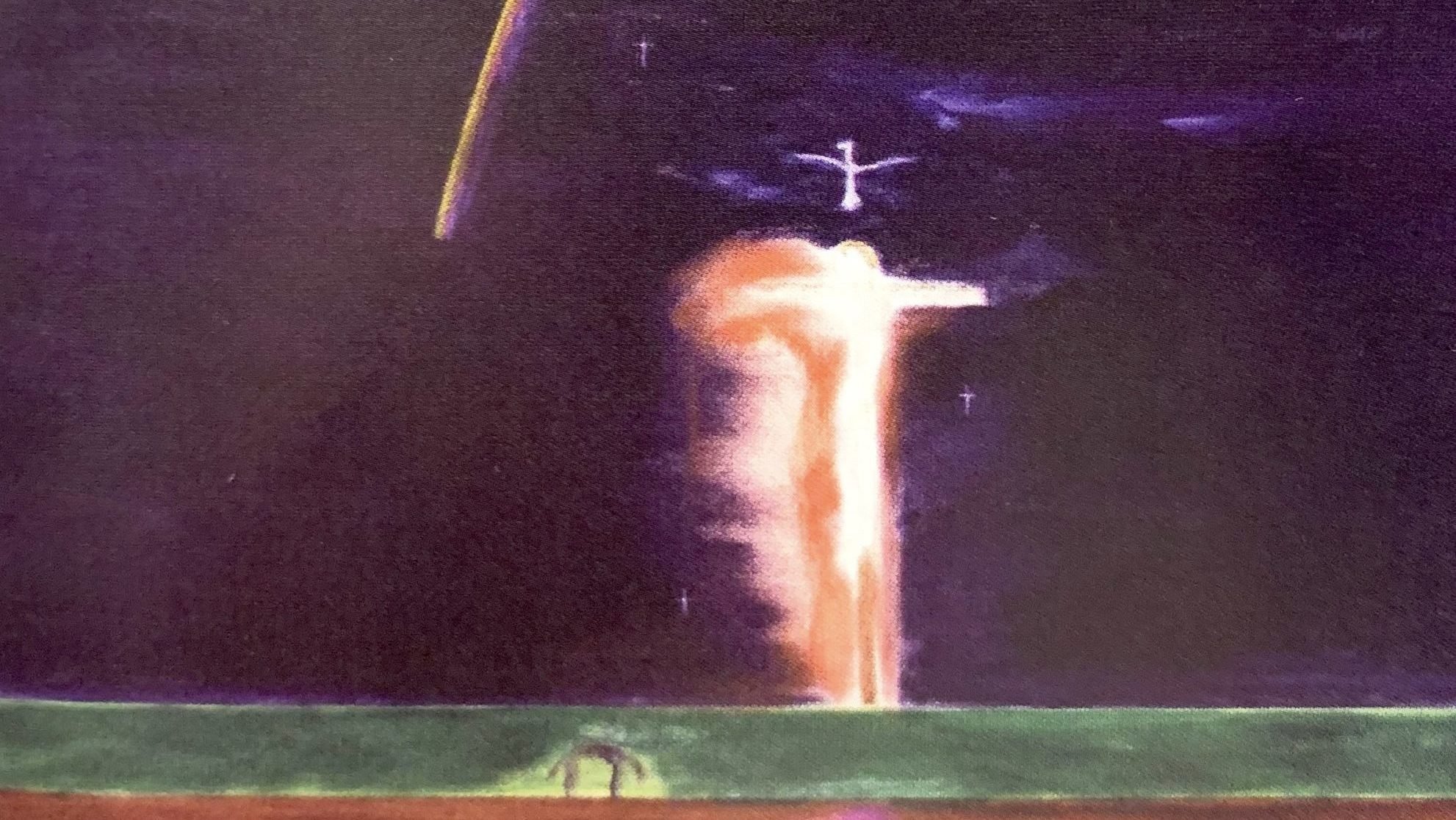 “Crucifixion,” by Craigie Aitchison, 1926-2009, Scottish. (Wikimedia Commons)