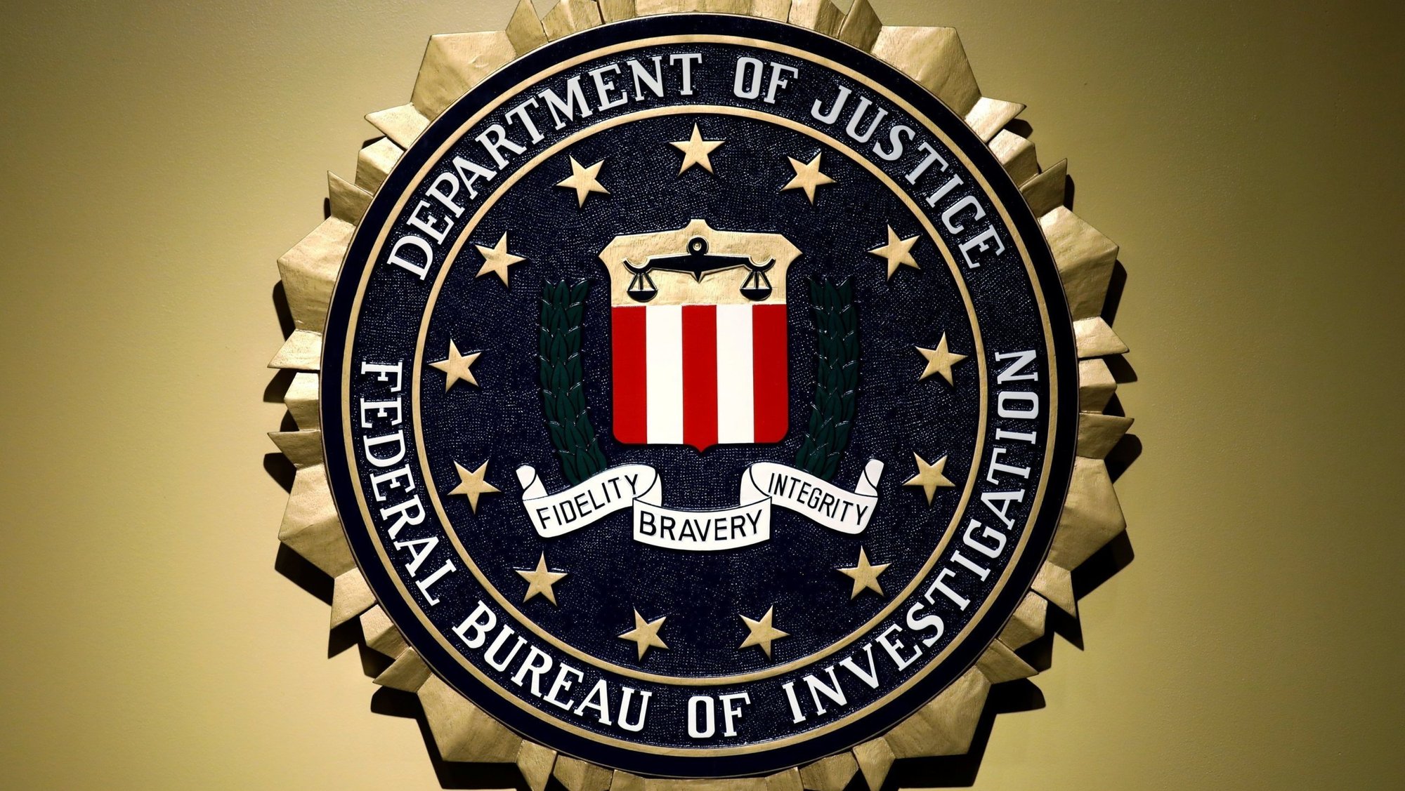 The Federal Bureau of Investigation seal is seen at FBI headquarters before a 2018 news conference in Washington. A GOP senator alleged that a controversial and retracted FBI memo that used "anti-Catholic terminology" had been distributed to over 1,000 FBI agents. (OSV News photo/Yuri Gripas, Reuters).