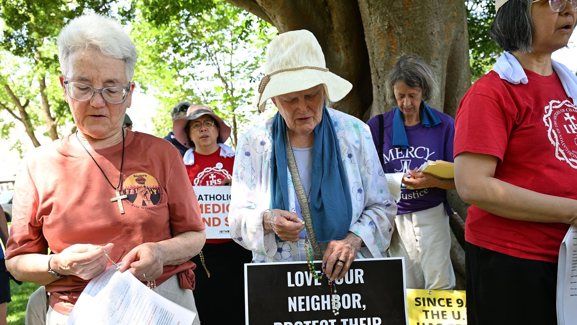 People participate in a demonstration sponsored by Sisters Speak Out about immigration and the economy, June 24, 2025 on Capitol Hill in Washington. (OSV News/Leslie E. Kossoff)