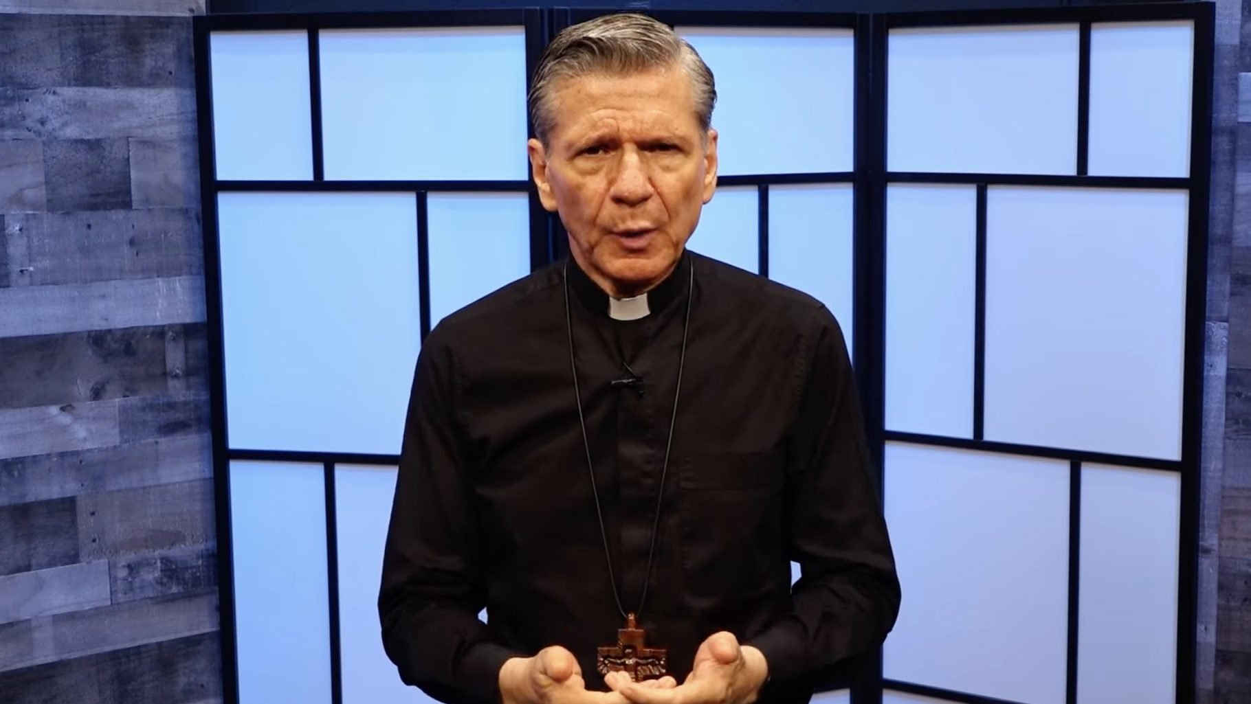 Archbishop Gustavo Garcia-Siller, MSpS, speaks July 5 on the flooding in Kerr County that has left at least 50 dead and many more missing. (OSV News photo/Screenshot via Catholic Television of San Antonio)