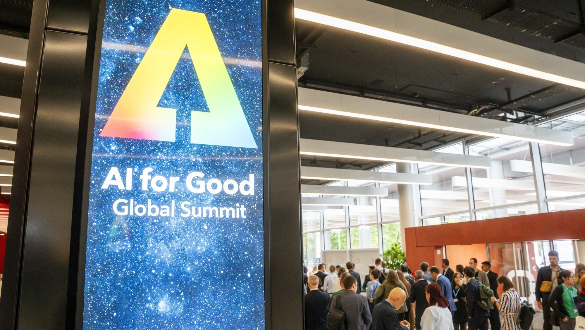 Participants can seen in this photo take July 8, 2025, at the AI for Good Summit 2025 in Geneva. The July 8-11 summit, organized by the International Telecommunication Union in partnership with some 40 U.N. agencies and the Swiss government, focused on "identifying innovative AI applications, building skills and standards, and advancing partnerships to solve global challenges," according to the event's website. (CNS photo/courtesy ITU/Rowan Farrell)