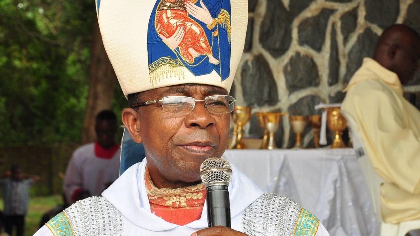 Bishop Gabriel Dunia of Auchi, Nigeria, seen on an undated photo, has called upon all priests in the diocese to celebrate Masses, offer Benediction and lead the faithful in praying the rosary for divine protection throughout Edo state and Nigeria after gunmen stormed Immaculate Conception Minor Seminary in his diocese the night of July 10, 2025, killing a security officer and abducting three seminarians. (OSV News/courtesy Diocese of Auchi)