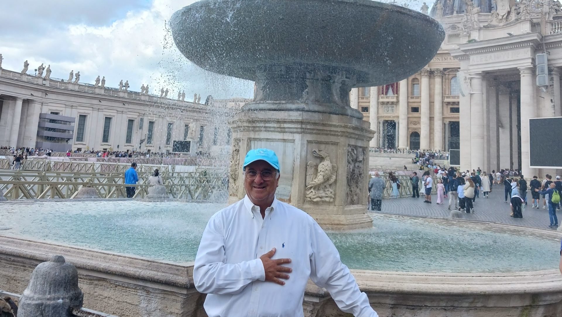 The author pictured in St. Peter’s Square during his May visit to Rome. (Submitted photo)