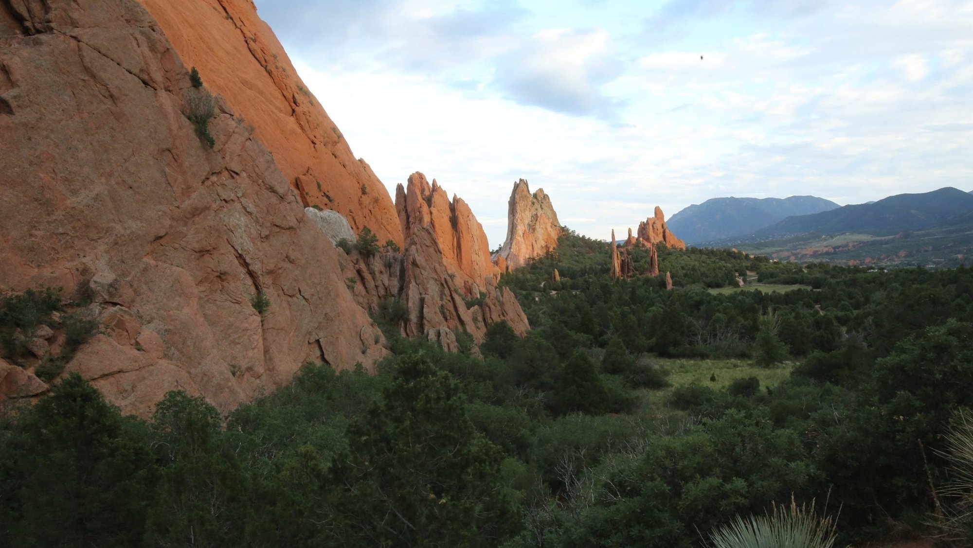Late evening sun illuminates rock formations at the Garden of the Gods in Colorado Springs, Colo., July 23, 2020. (OSV News photo/Bob Roller)