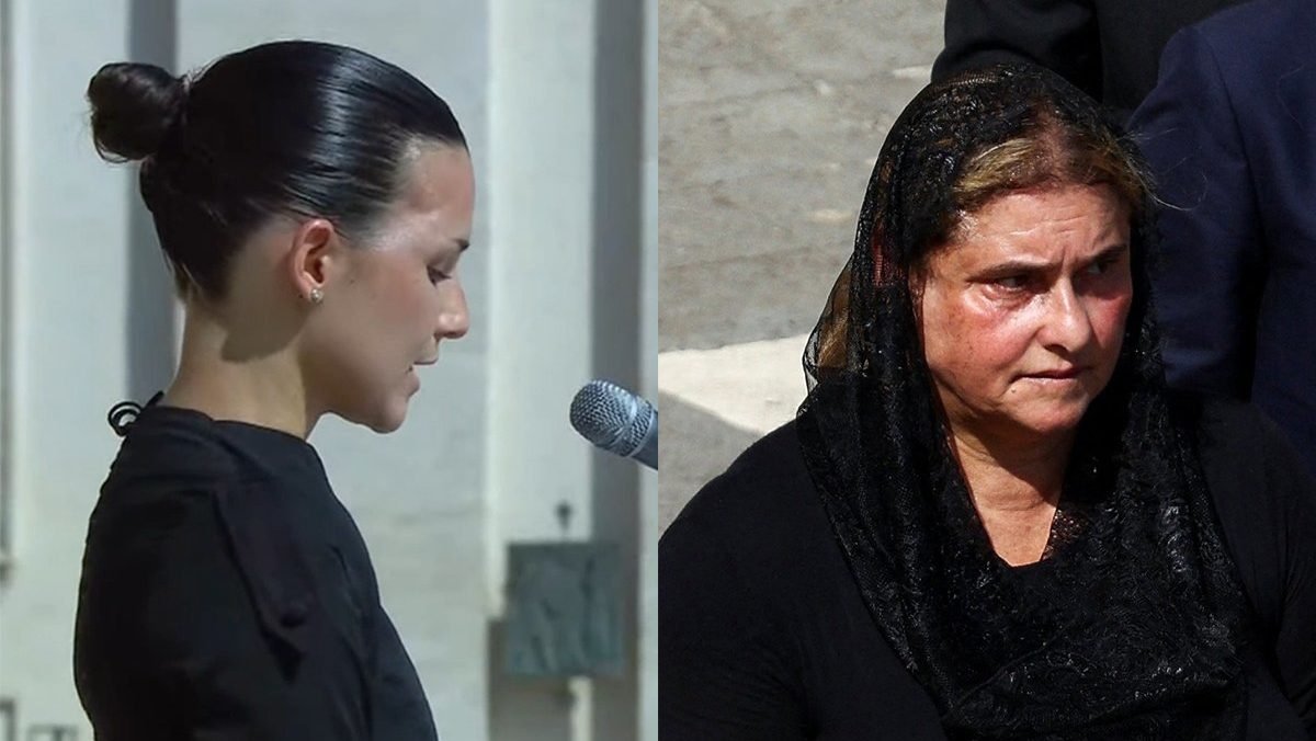Valeria Vargas Valverde, left, reading the universal prayer, and Antonia Salzano, St. Carlo Acutis' mother, are seen Sept. 7, 2025, at the canonization Mass of St. Carlo and St. Pier Giorgio Frassati in a combination photo. Valverde was healed from severe head trauma through the intercession of now-St. Carlo, after her mother prayed at the tomb of the young teen. Her recovery, which her doctors called medically inexplicable, was the second miracle needed for Acutis’ canonization. (OSV News photo/Vatican News, Reuters)