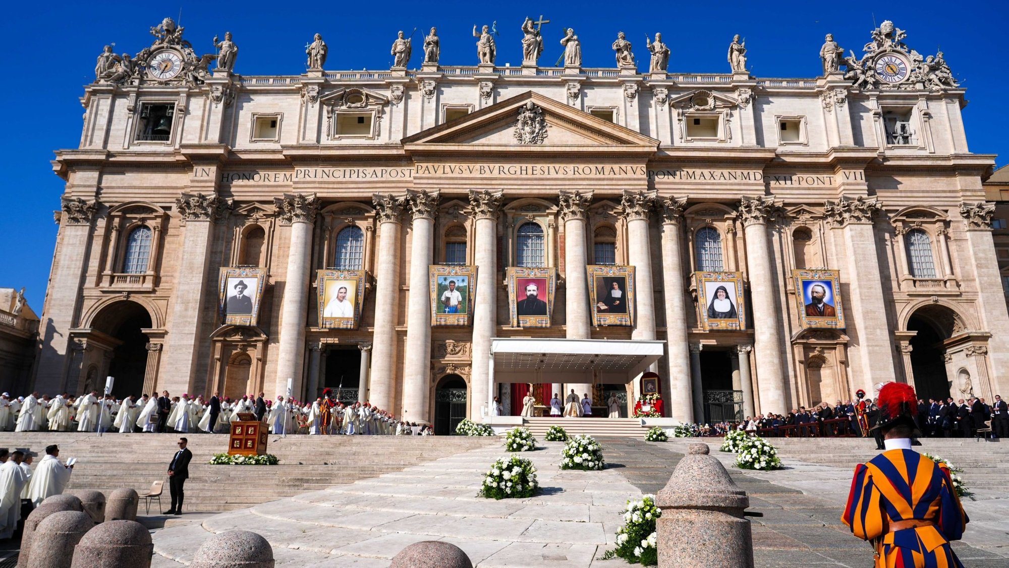 Pope Leo XIV celebrates Mass for the canonization of seven new saints in St. Peter’s Square at the Vatican Oct. 19, 2025. (CNS photo/Lola Gomez)