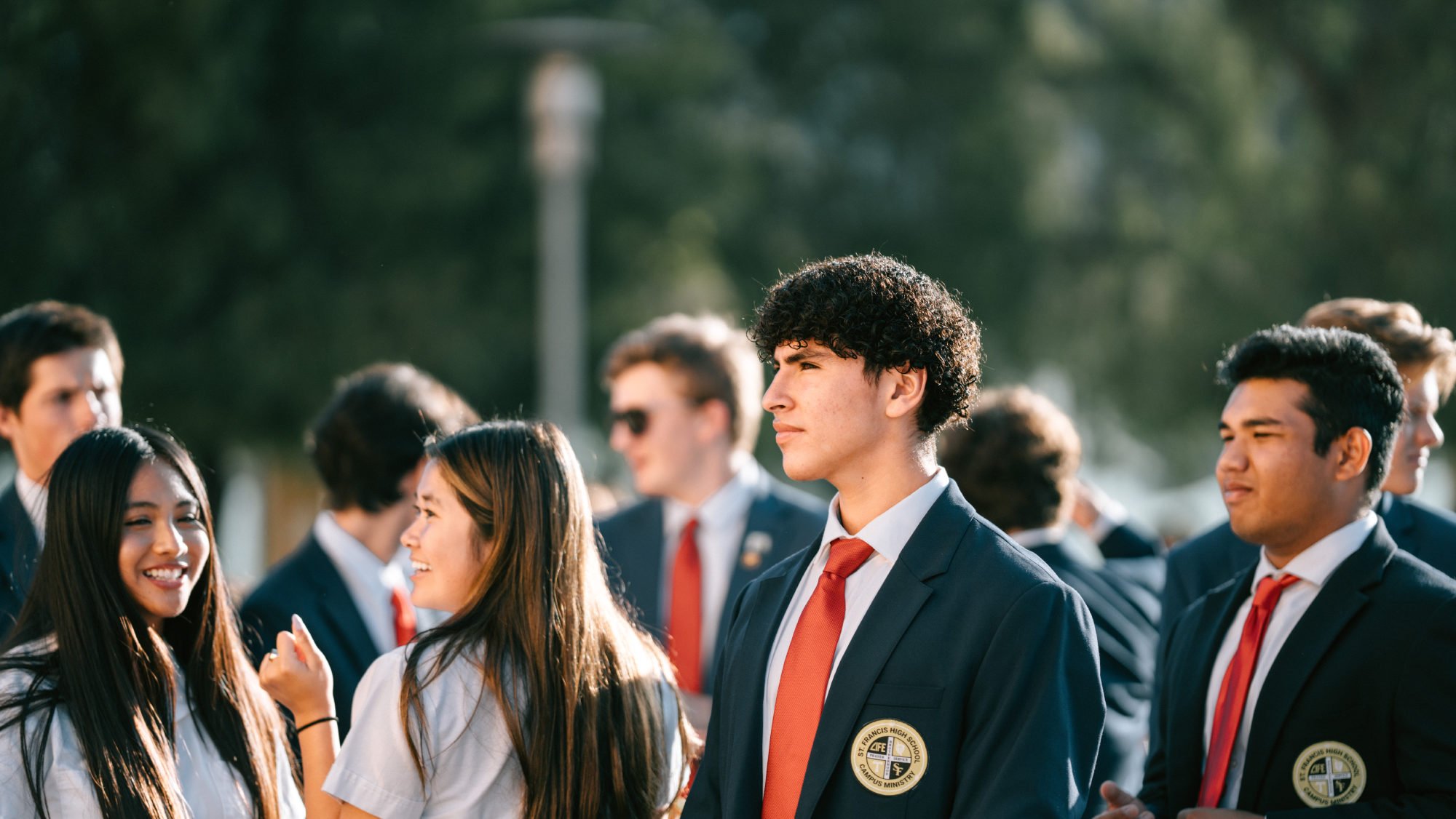 Catholic high school students from the Archdiocese of Los Angeles attend the Catholic Prayer Breakfast at the Cathedral of Our Lady of the Angels on Sept. 16. (Peter Lobato)