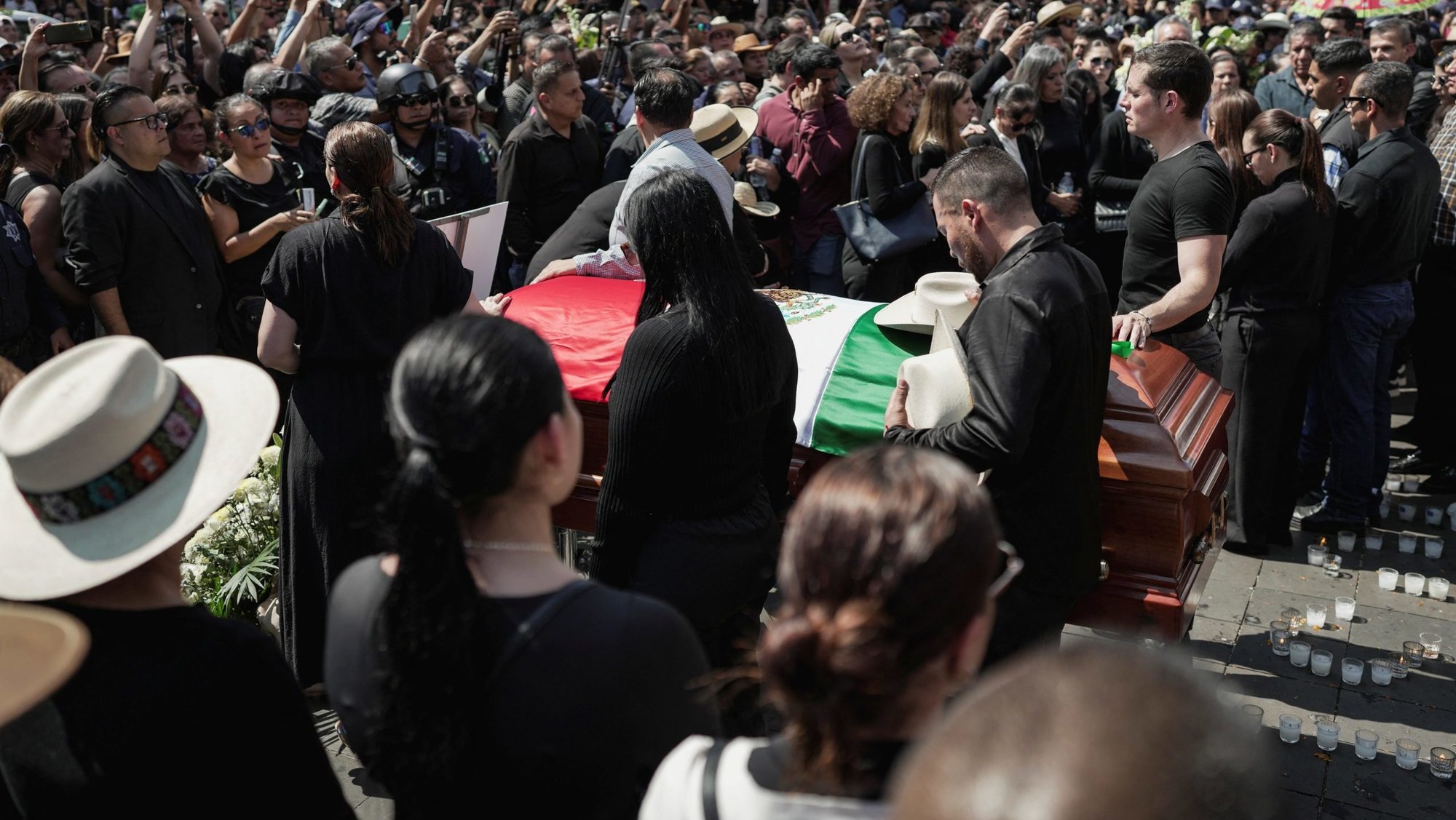 Family and friends attend the funeral of Mayor Carlos Manzo of Uruapan, Mexico, Nov. 2, 2025, who was shot dead the previous evening. Manzo was assassinated Nov. 1 in a plaza in front of dozens of people who had gathered for Day of the Dead festivities, authorities said. (OSV News photo/Ivan Arias, Reuters)