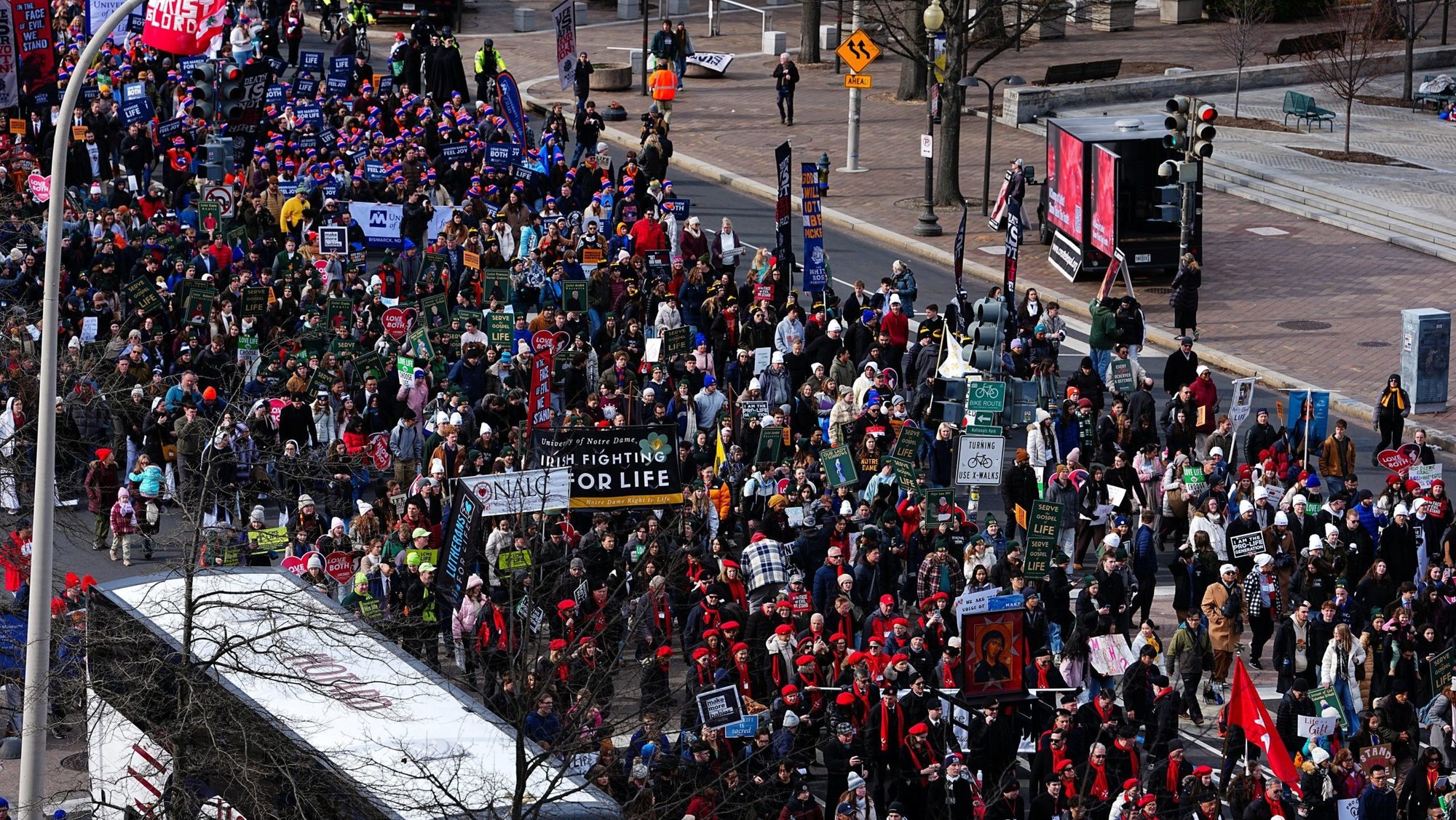 Pro-life advocates take part in he 53rd annual March for Life in Washington Jan. 23, 2026. (OSV News photo/Aaron Schwartz, Reuters)