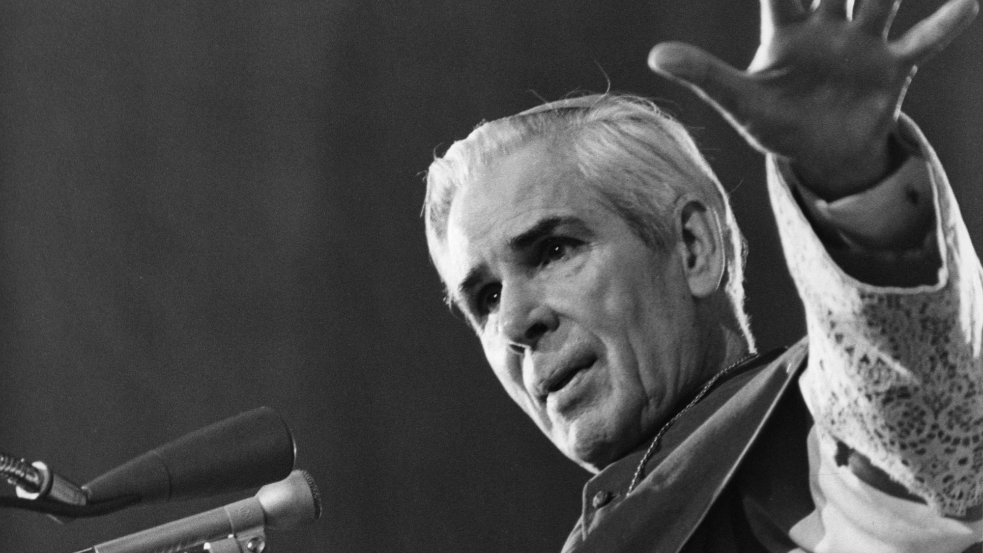 Archbishop Fulton J. Sheen, pictured in an undated photo, is remembered as one of the most influential and innovative evangelists in American history. Once dubbed "God's microphone," Sheen announced God's truth in a nonconfrontational, yet no less life-giving, manner to untold millions through radio, print and television. (OSV News file photo)